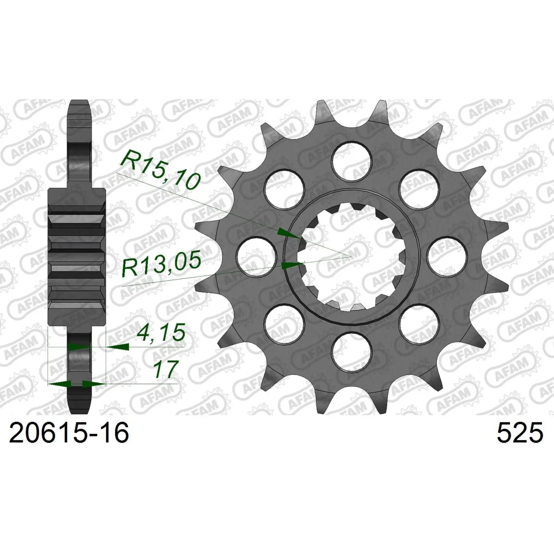 Zahnrad Afam 525 16 dents