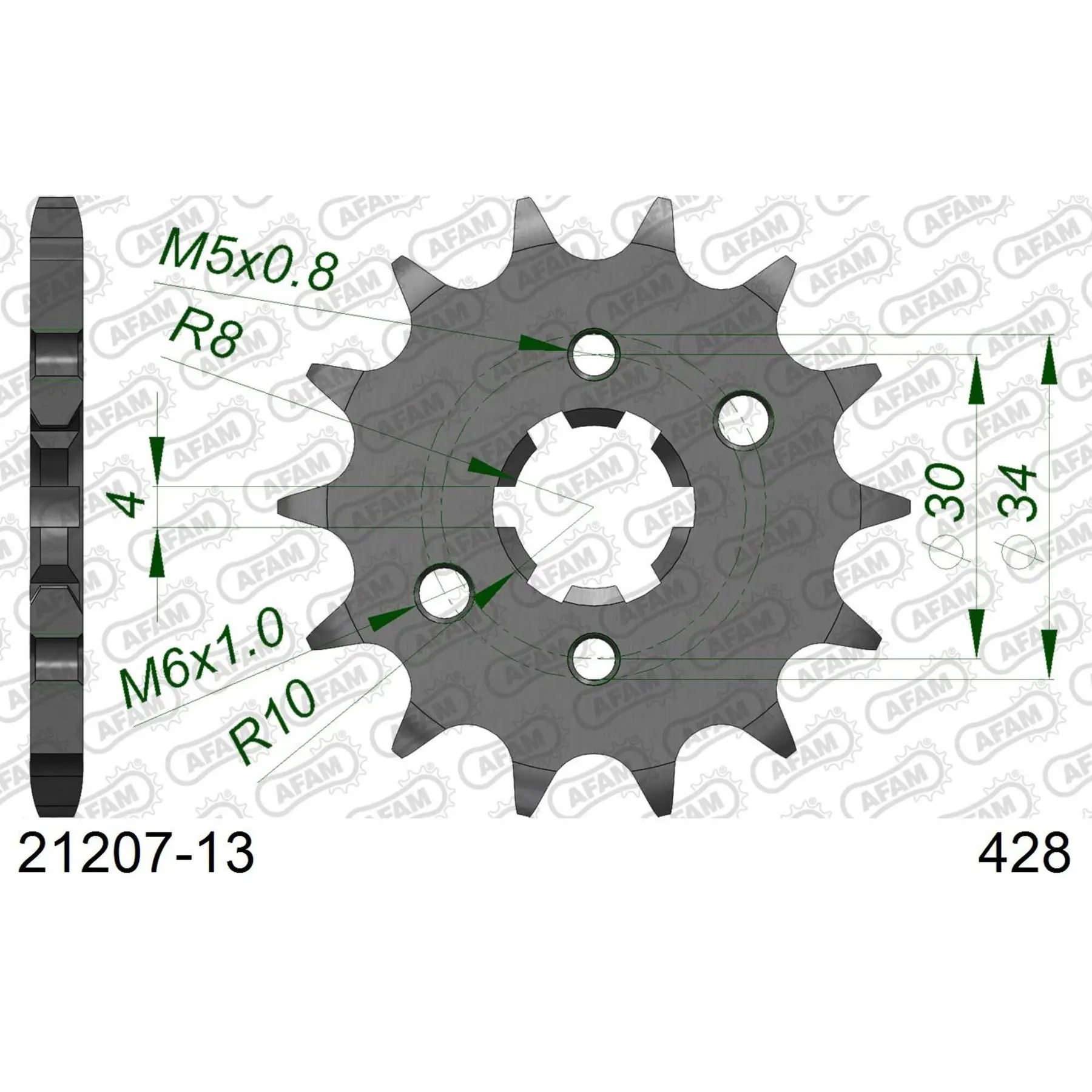 Zahnrad Afam 428 13 dents