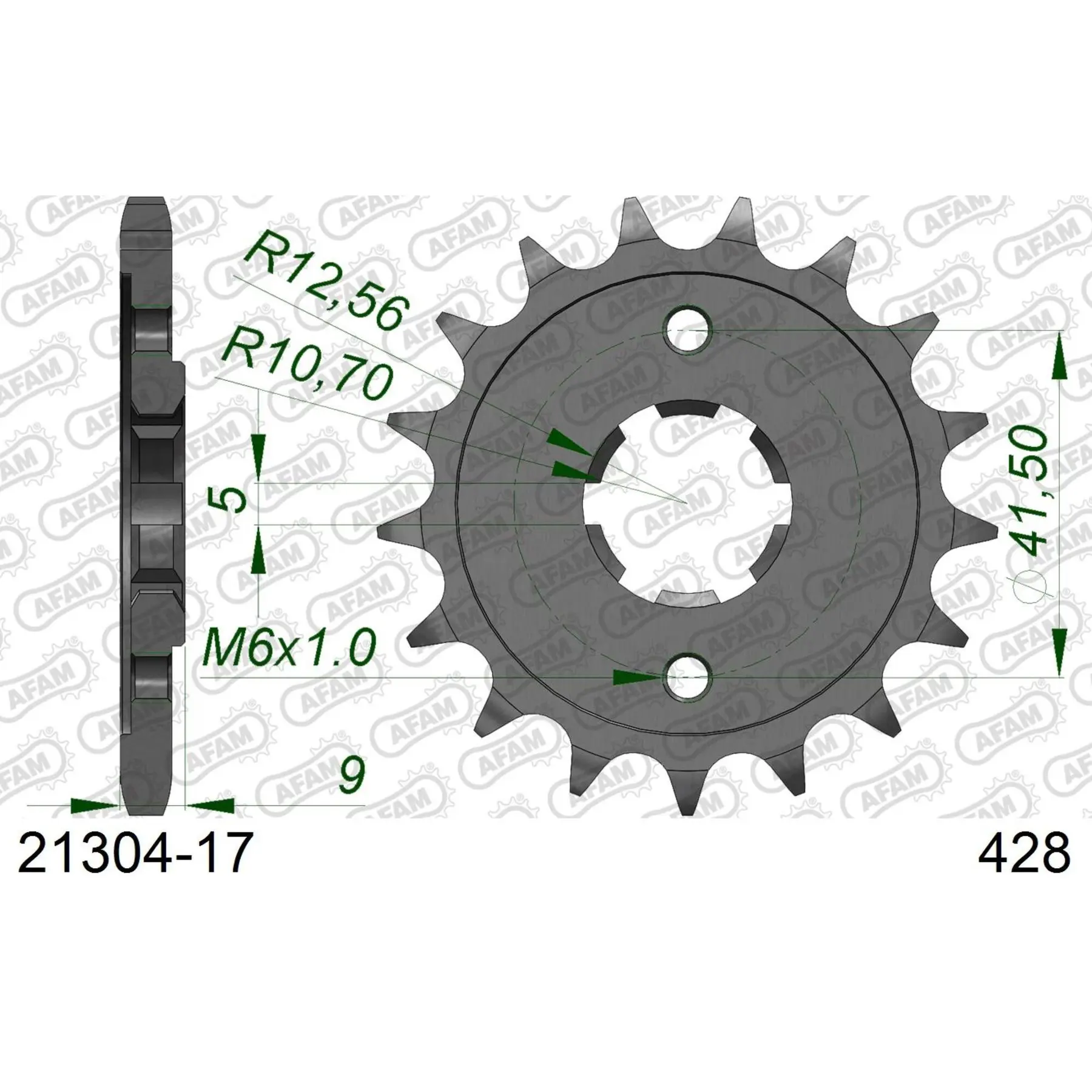 Zahnrad Afam 428 17 dents