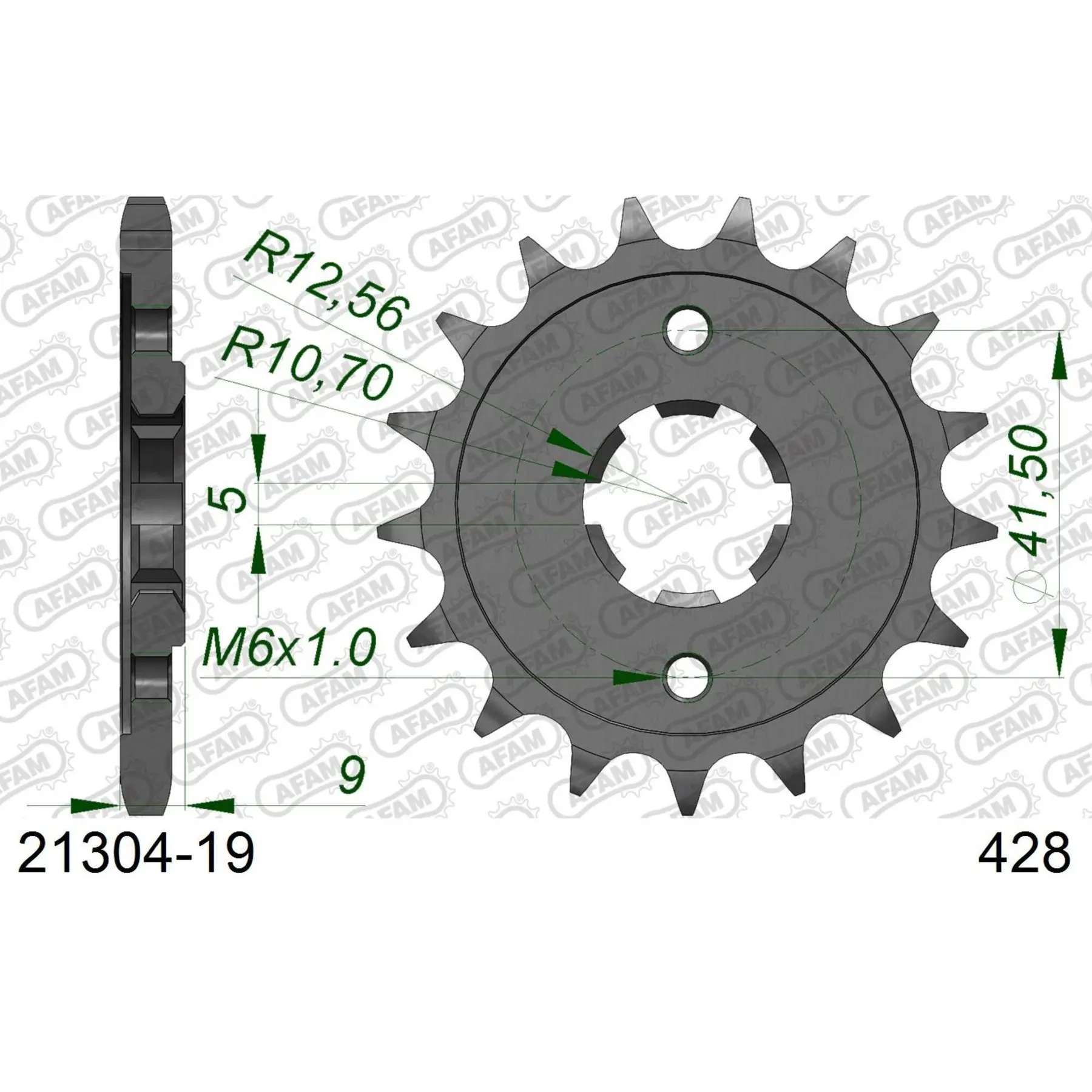 Zahnrad Afam 428 19 dents