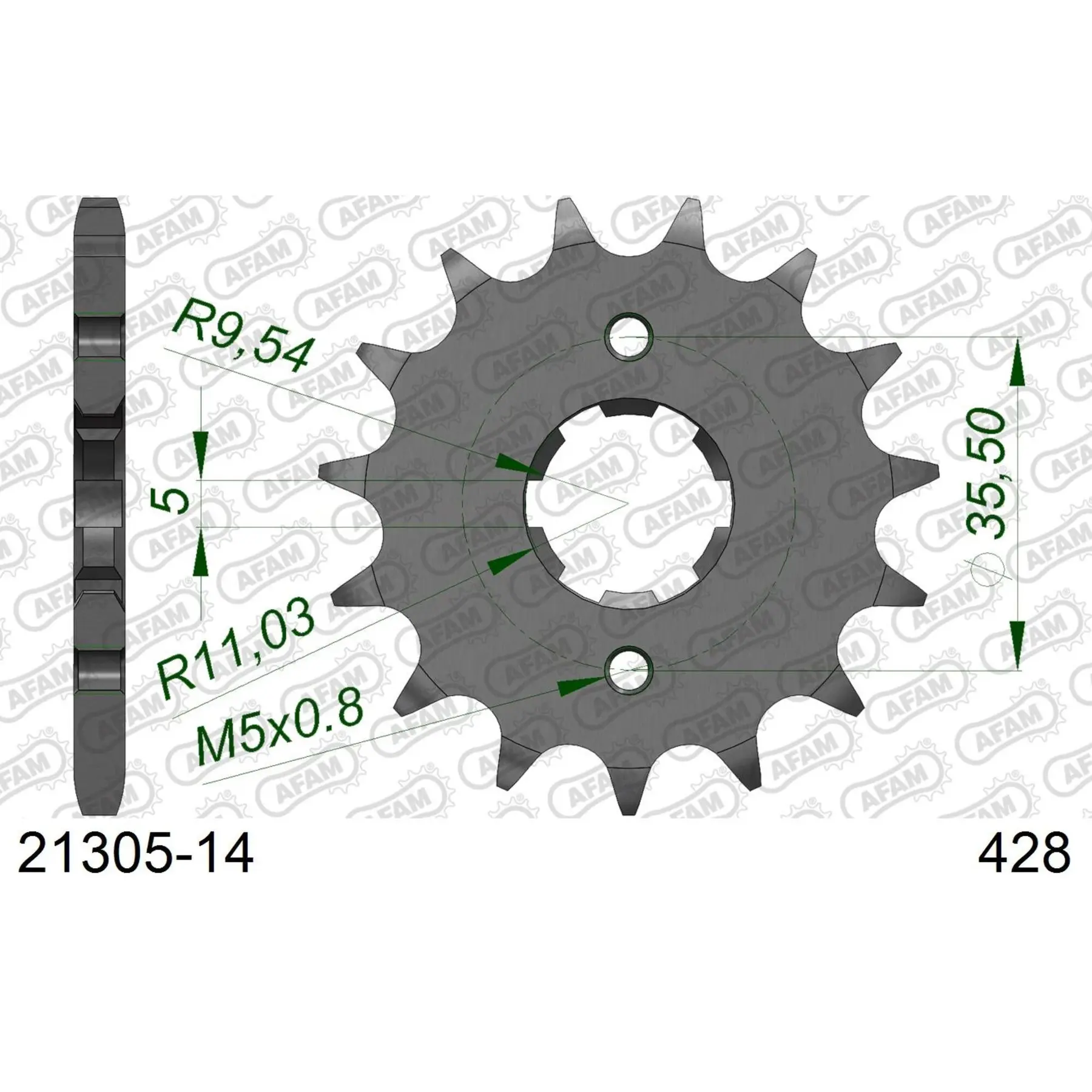 Zahnrad Afam 428 14 dents