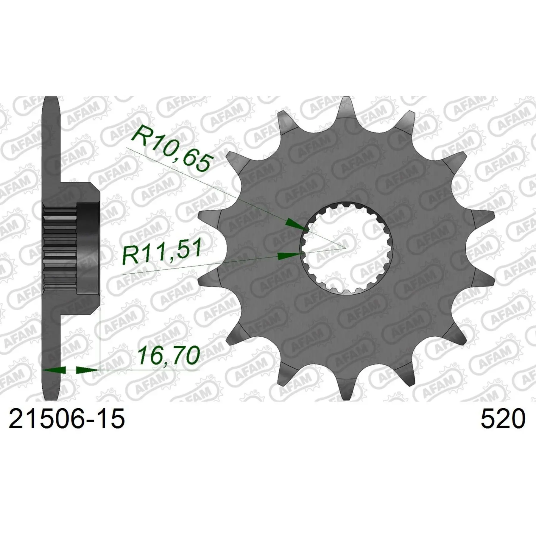 Zahnrad Afam 520 15 dents