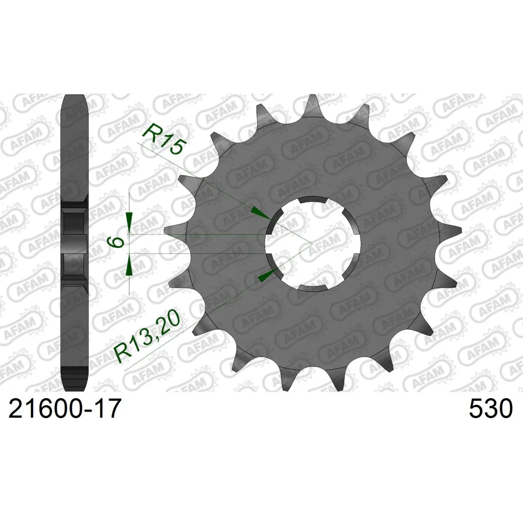 Zahnrad Afam 530 17 dents