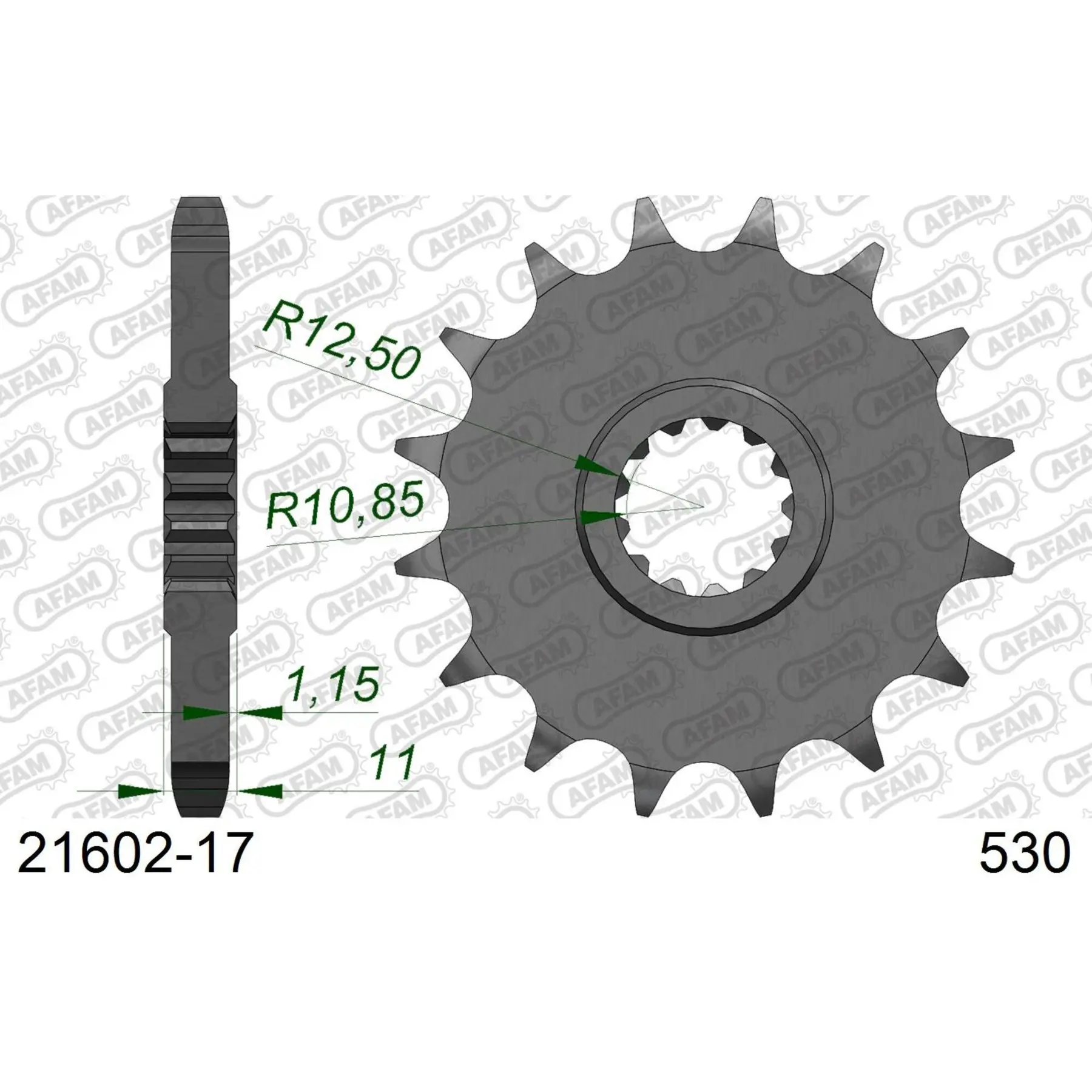 Zahnrad Afam 530 17 dents