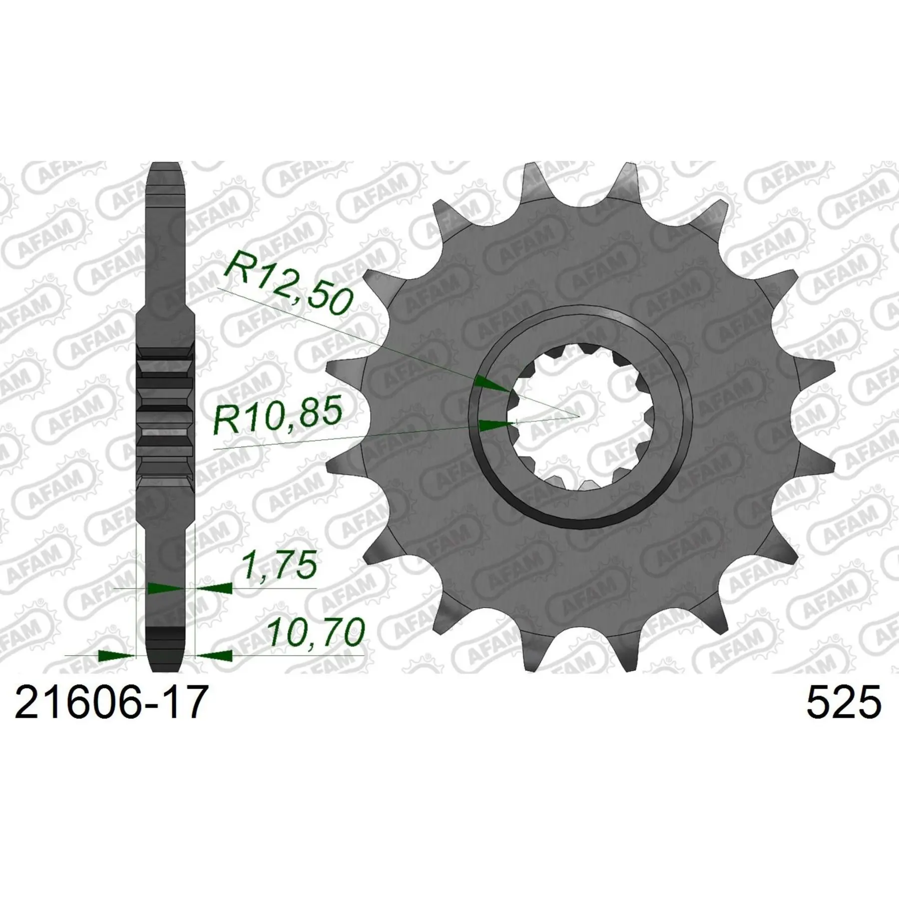 Zahnrad Afam 525 17 dents