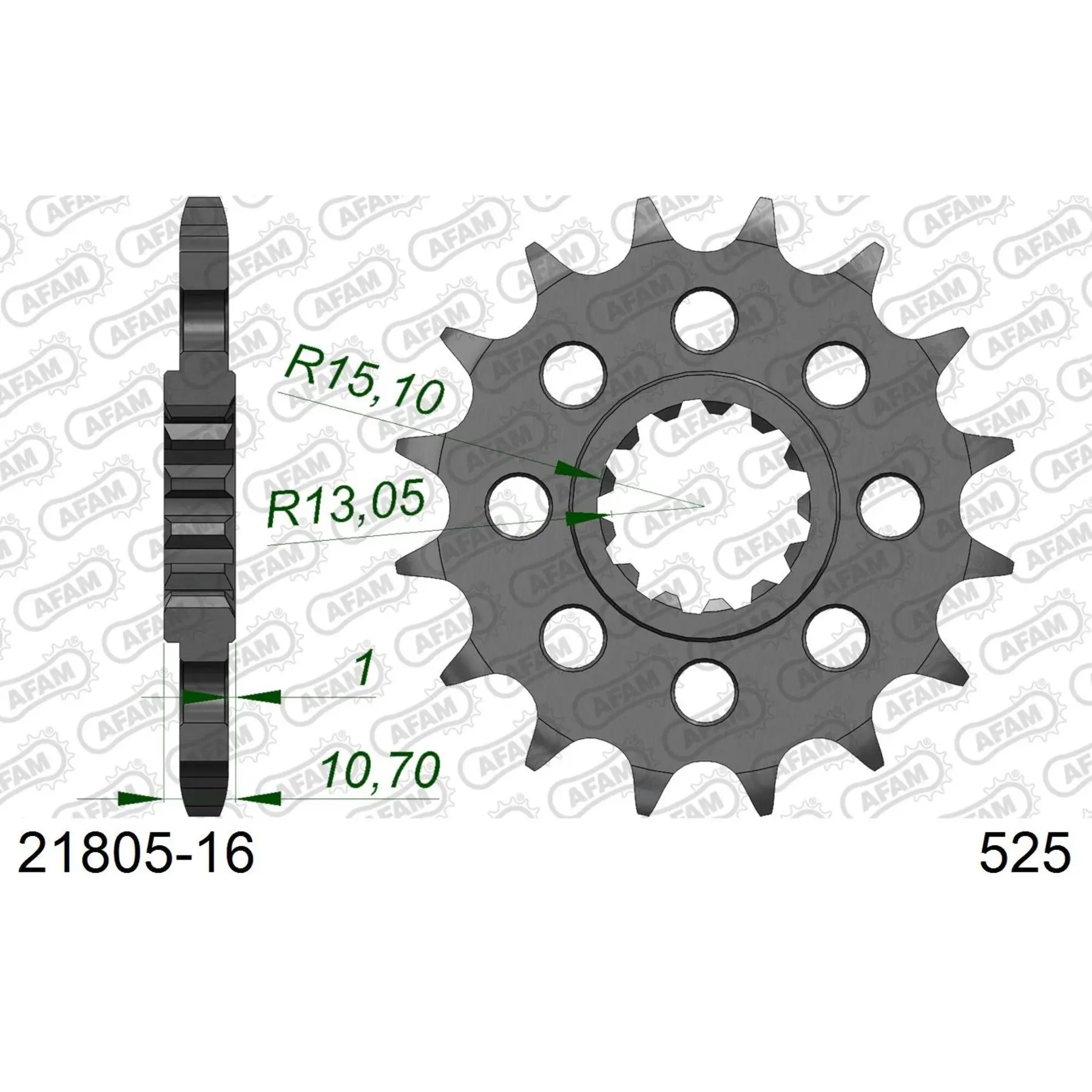 Zahnrad Afam 525 16 dents