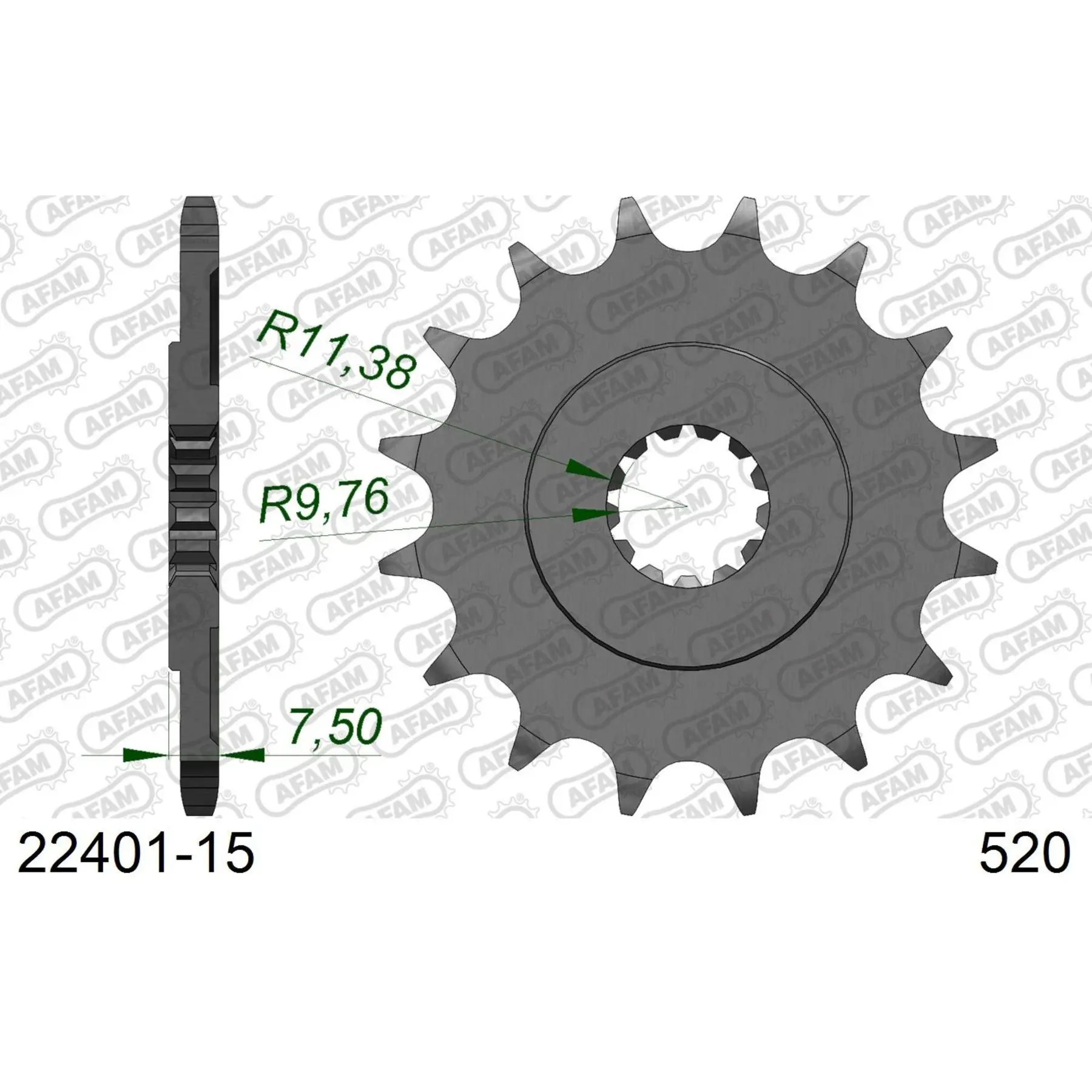Zahnrad Afam 520 15 dents