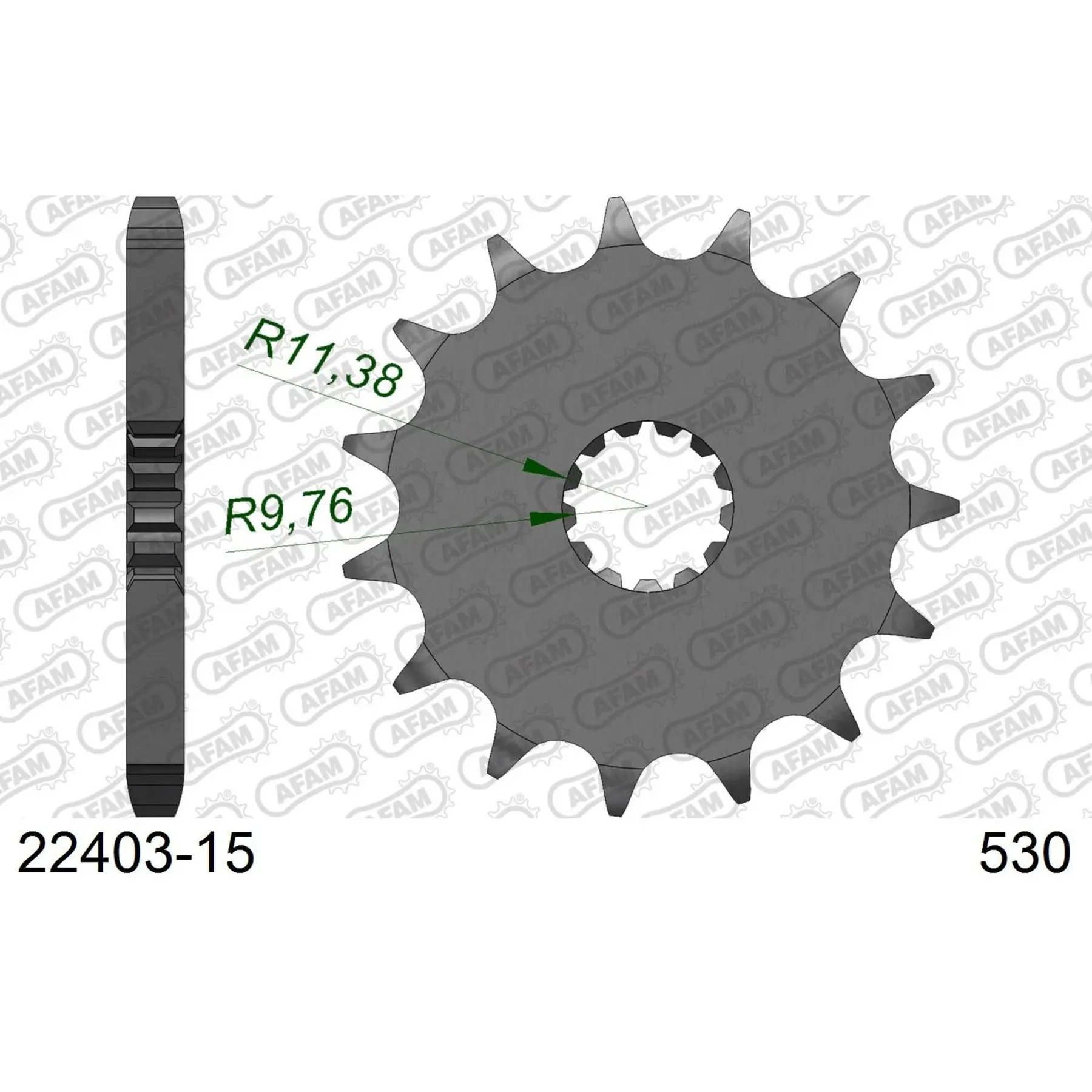 Zahnrad Afam 530 15 dents