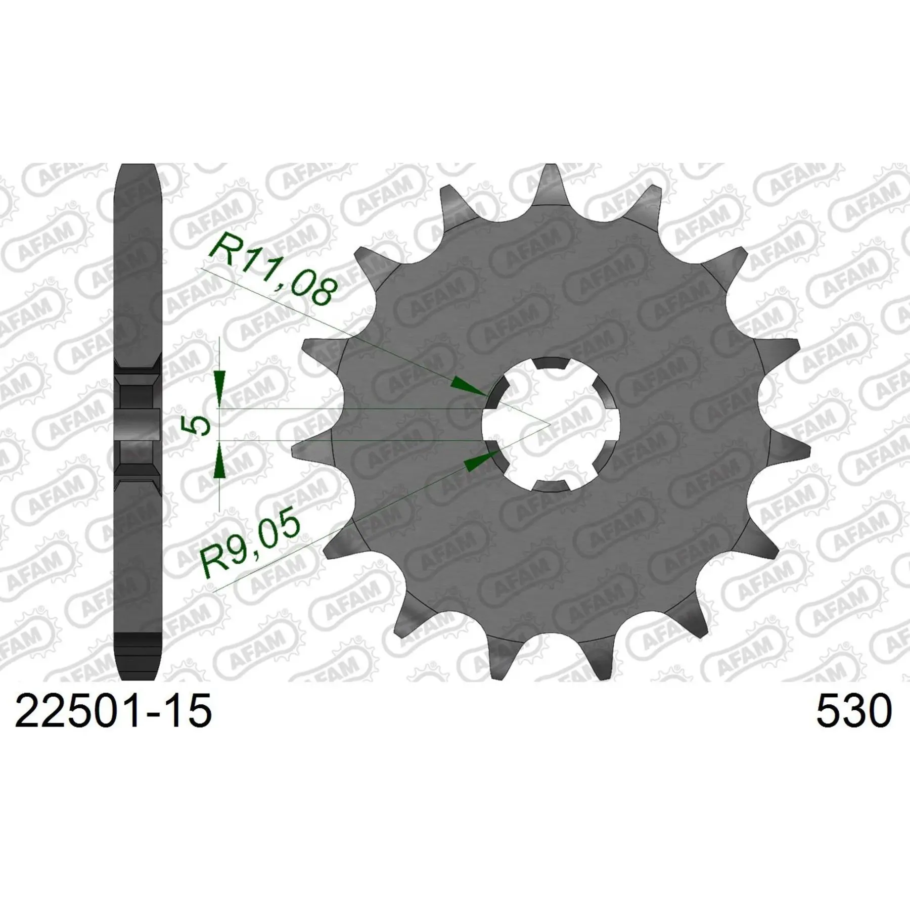 Zahnrad Afam 530 15 dents