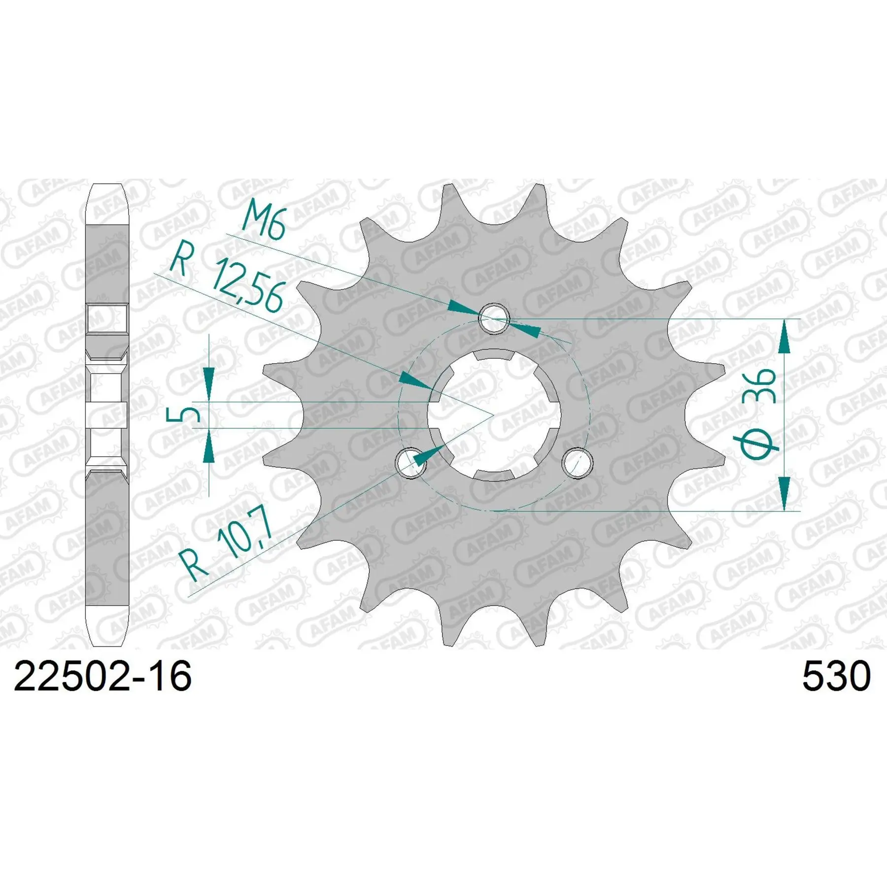Zahnrad Afam 530 16 dents