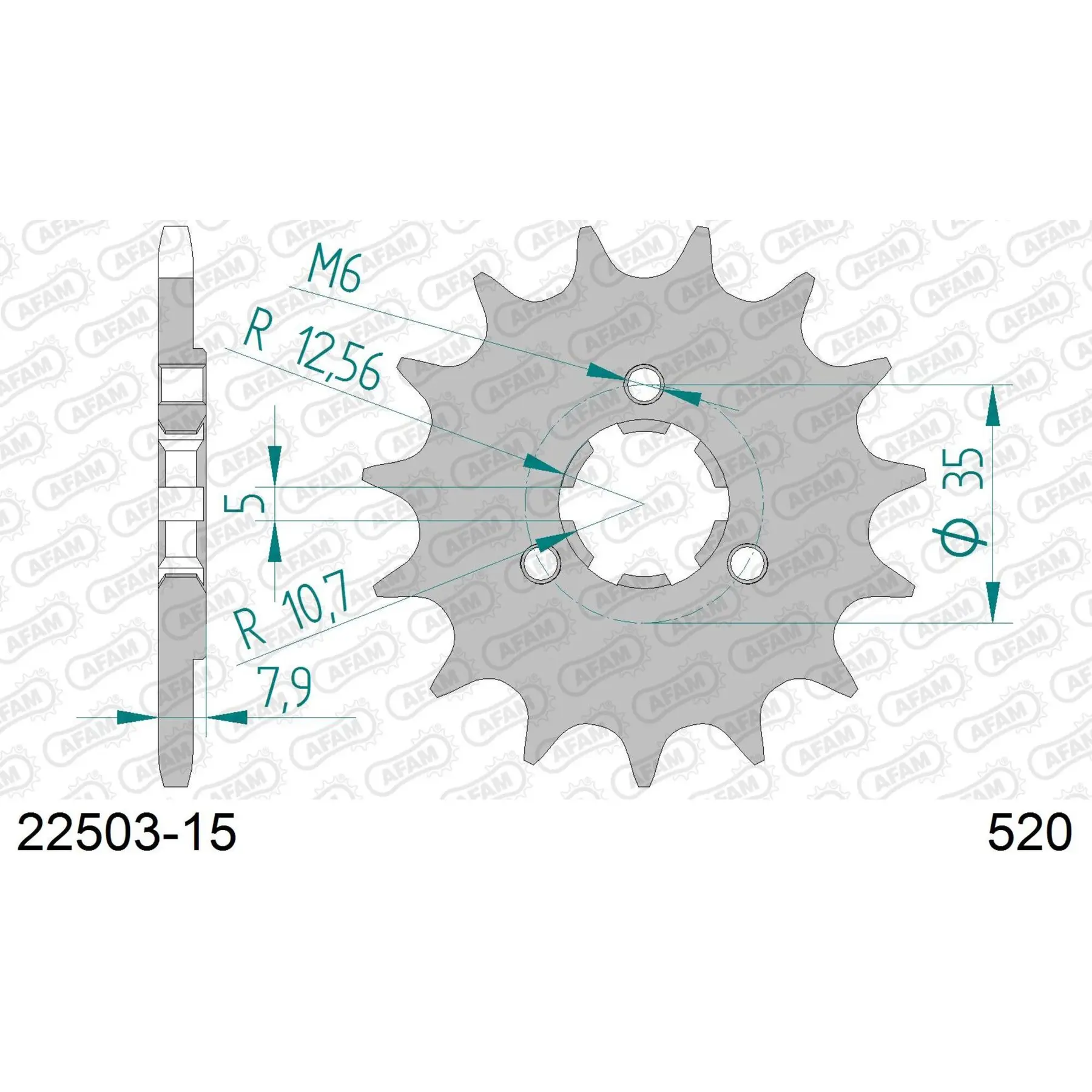 Zahnrad Afam 520 15 dents
