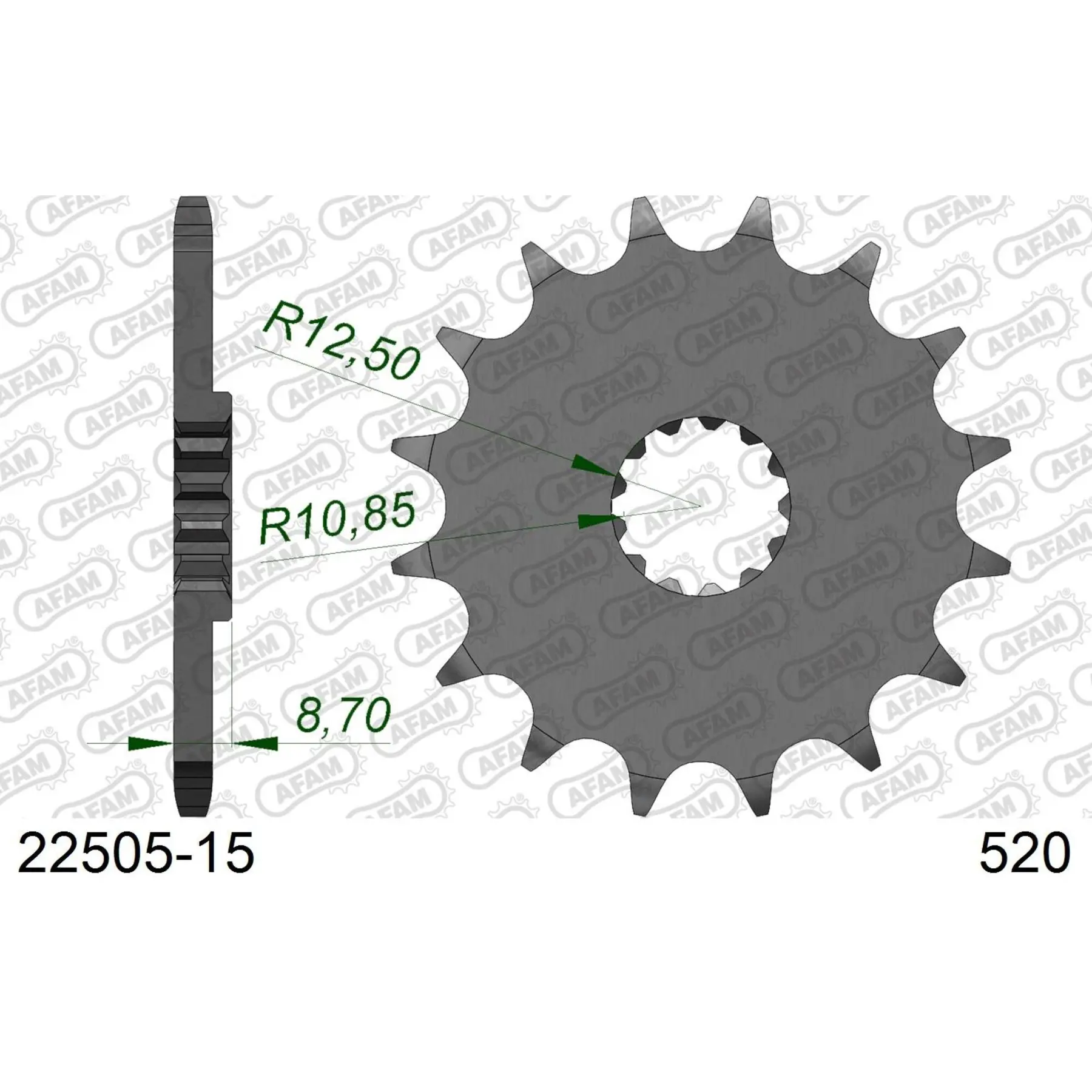 Zahnrad Afam 520 15 dents