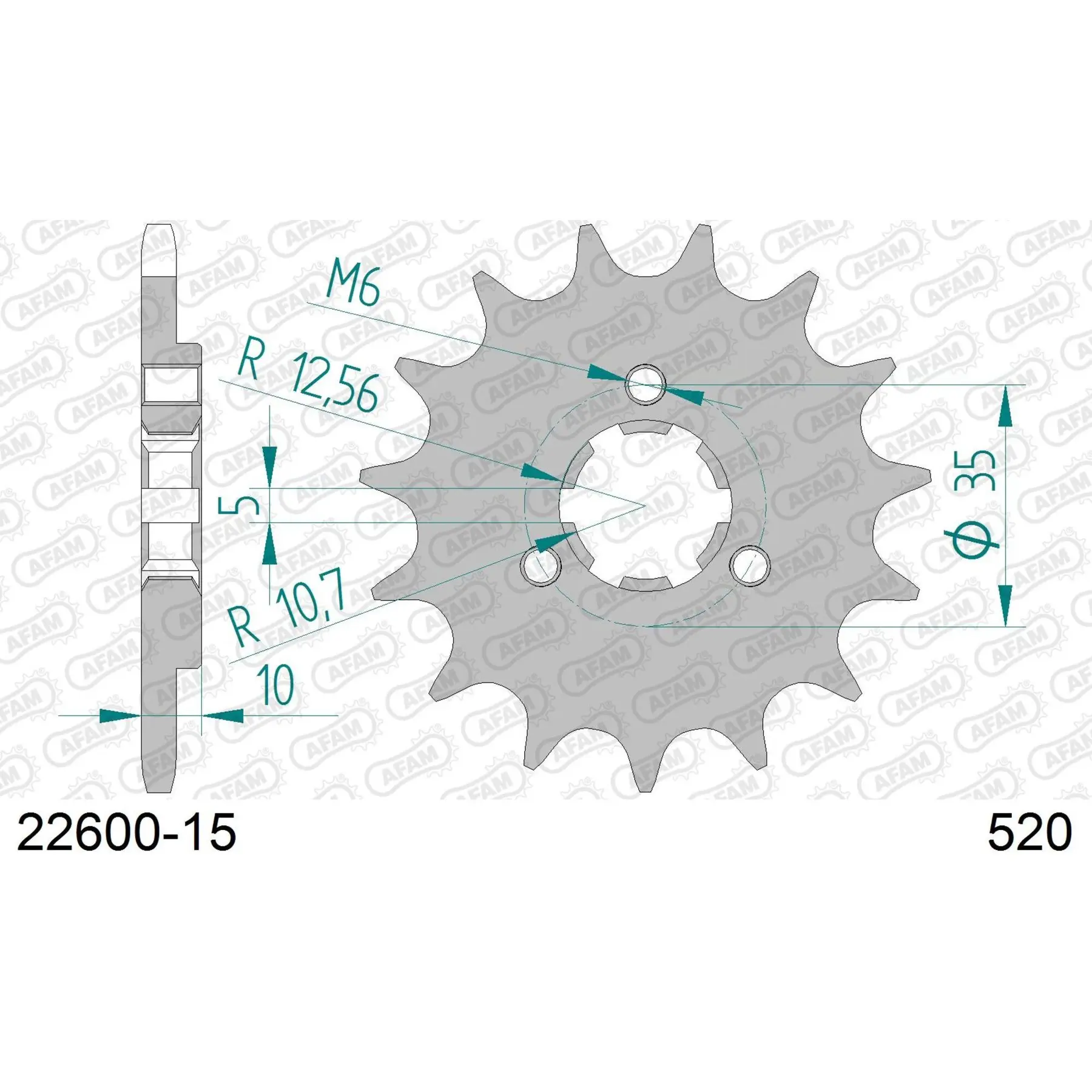 Zahnrad Afam 520 15 dents