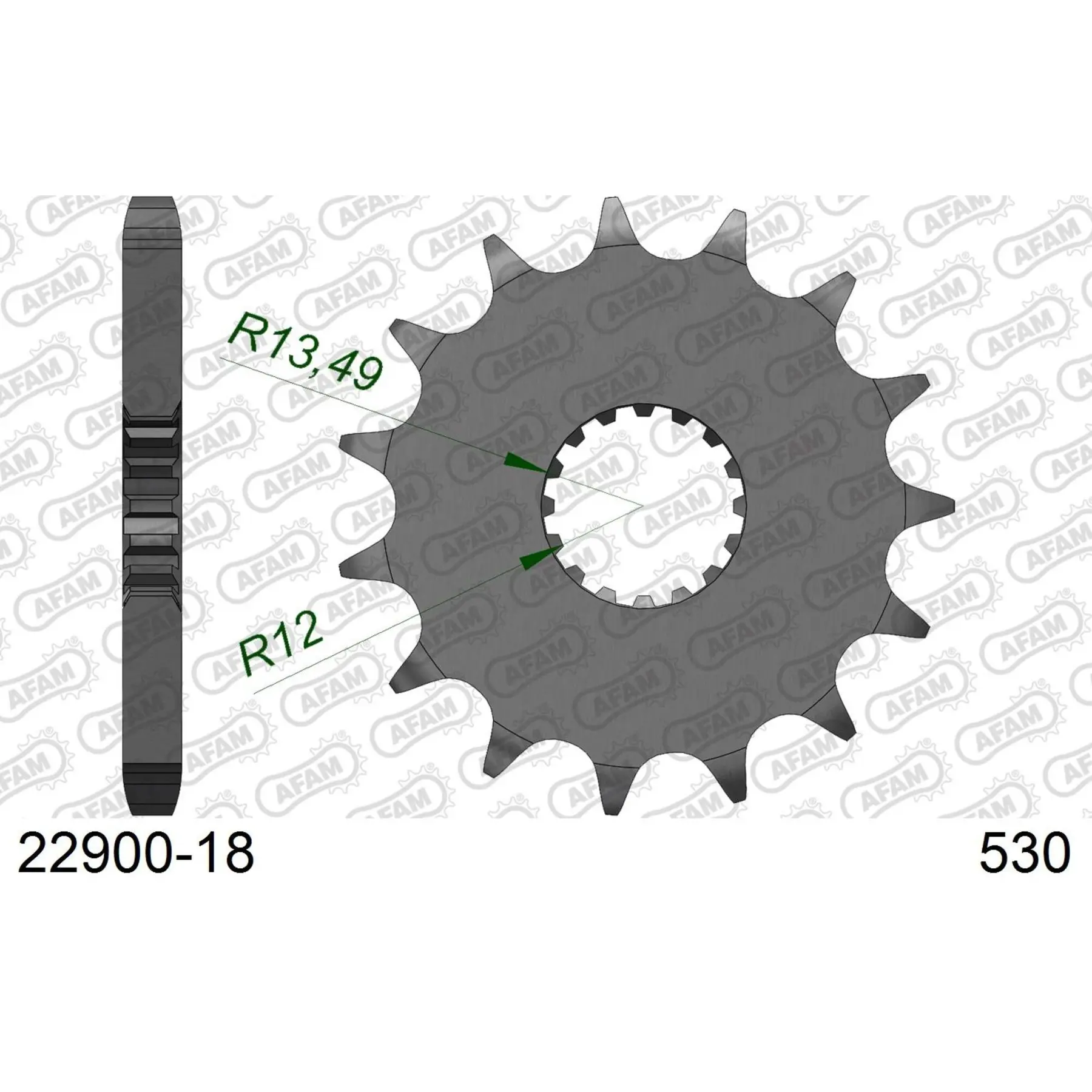 Zahnrad Afam 530 18 dents