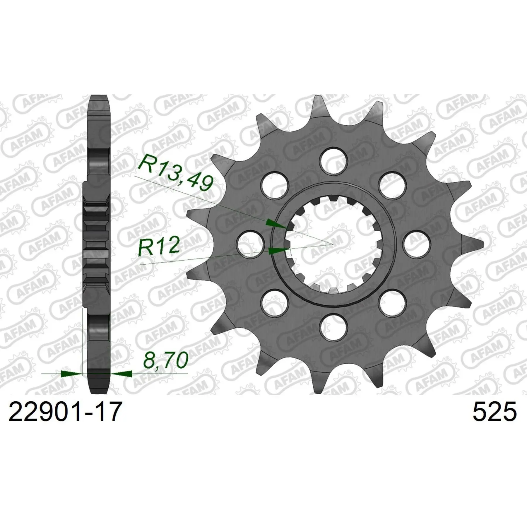 Zahnrad Afam 525 17 dents