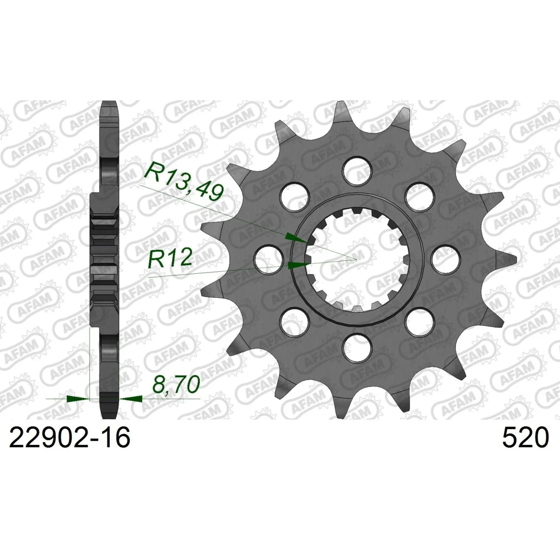 Zahnrad Afam 520 16 dents