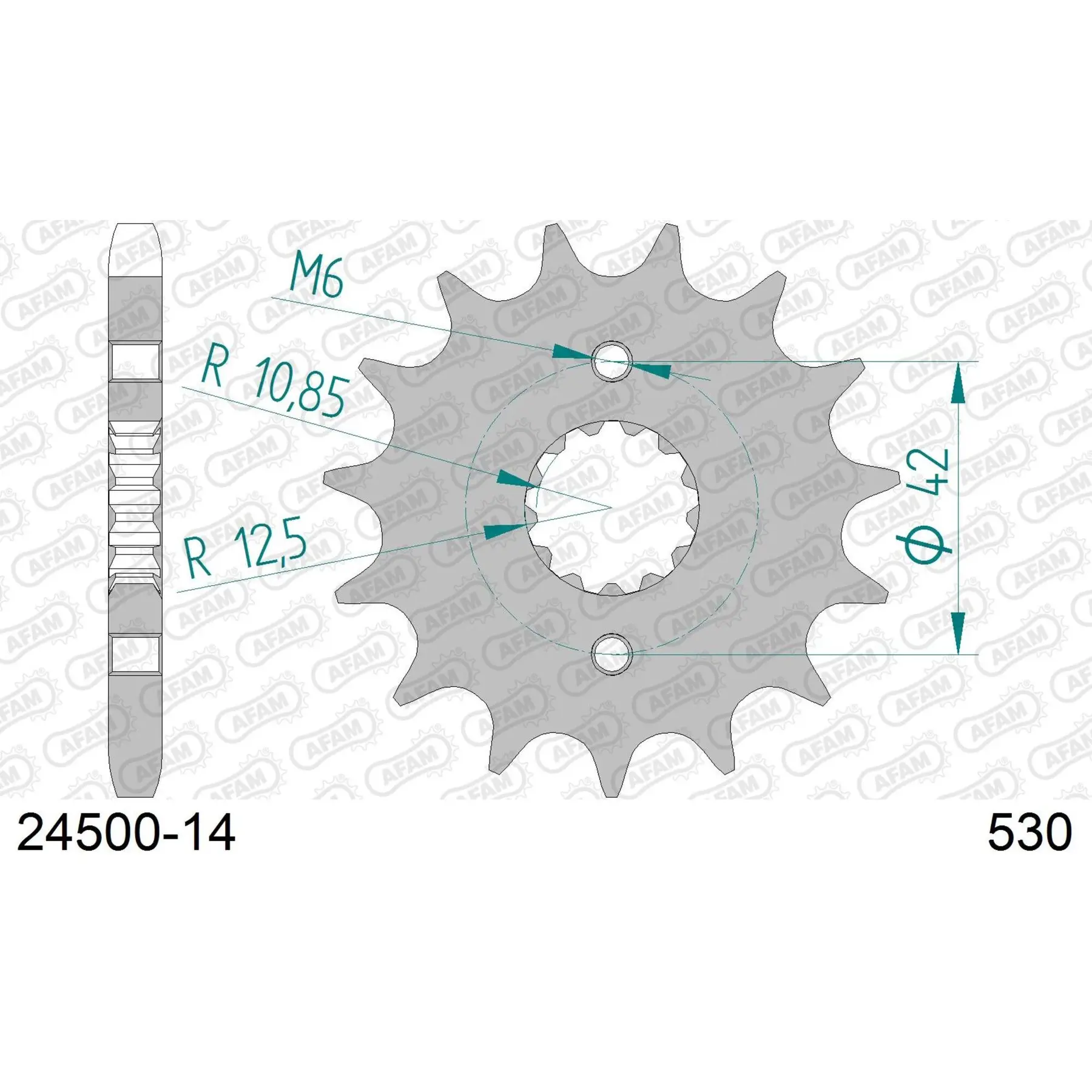 Zahnrad Afam 530 14 dents
