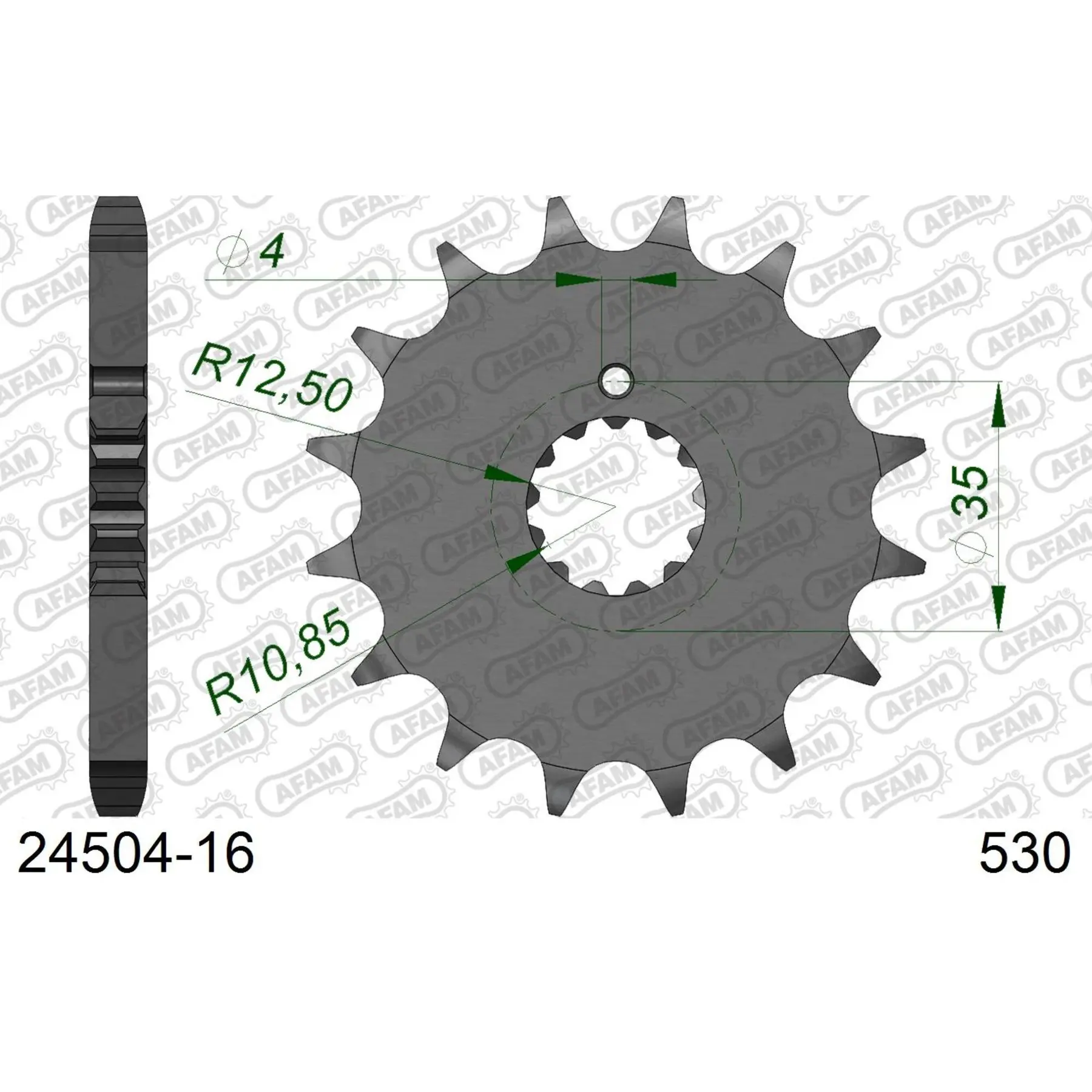 Zahnrad Afam 530 16 dents