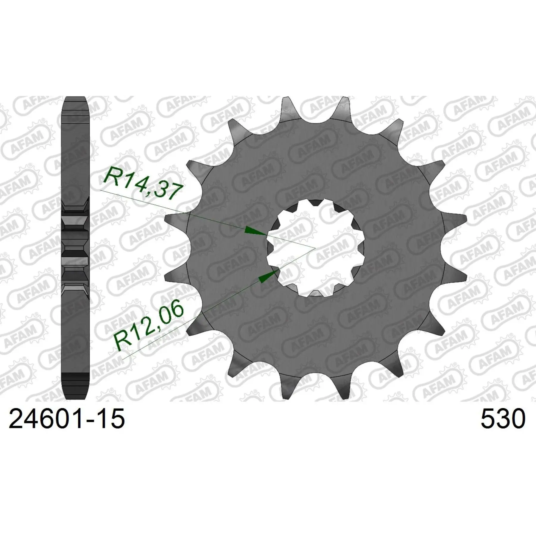 Motorradkettenrad Stahl vorne Afam 530 15 dents