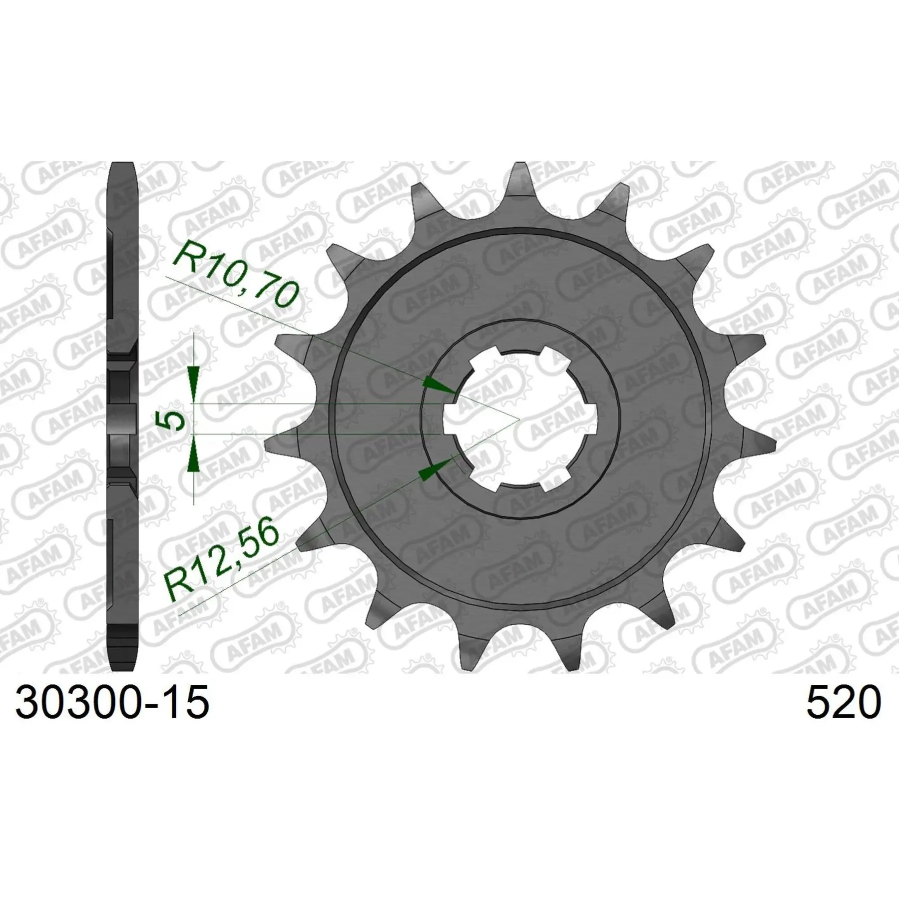 Motorradkettenrad Stahl vorne Afam 520 15 dents