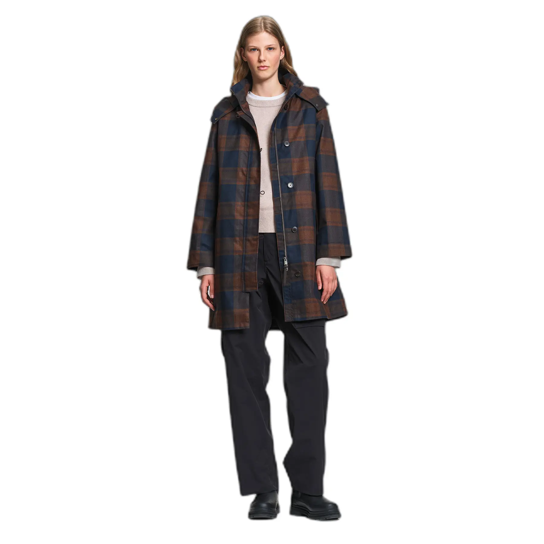 Lange Karierter Regenmantel Damen Aigle MTD