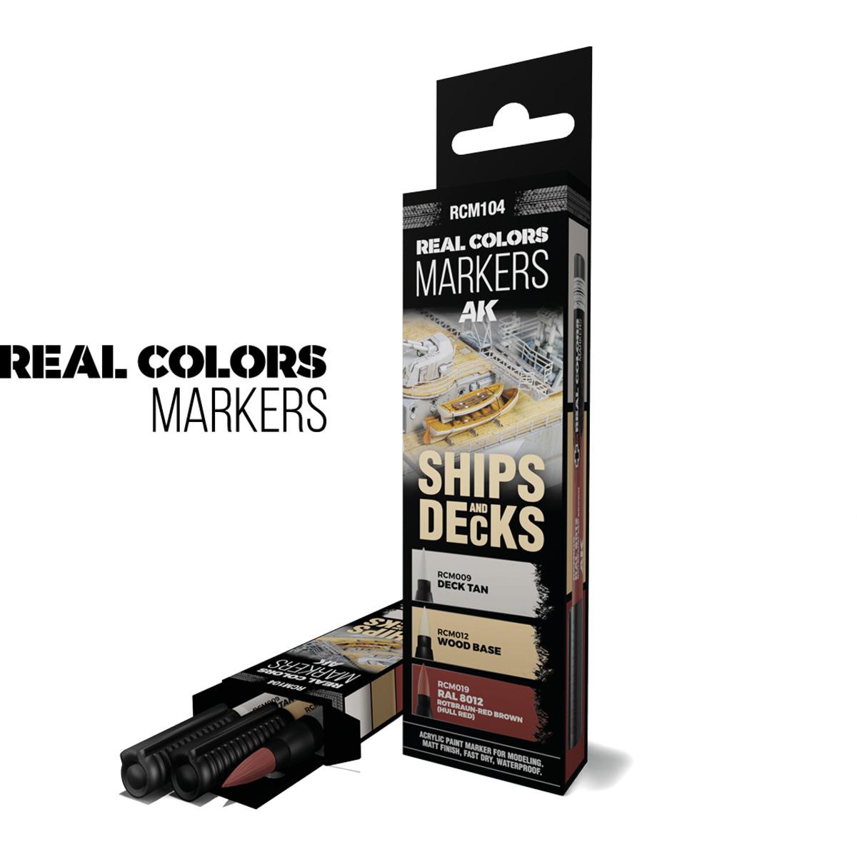 8435568339156 - SHIPS & DECKS - SET 3 REAL COLORS MARKERS