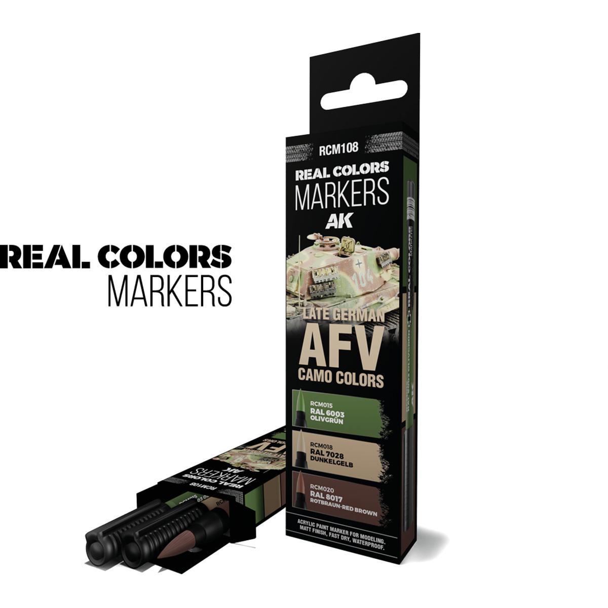8435568339194 - LATE GERMAN AFV CAMO COLORS - SET 3 REAL COLORS MARKERS