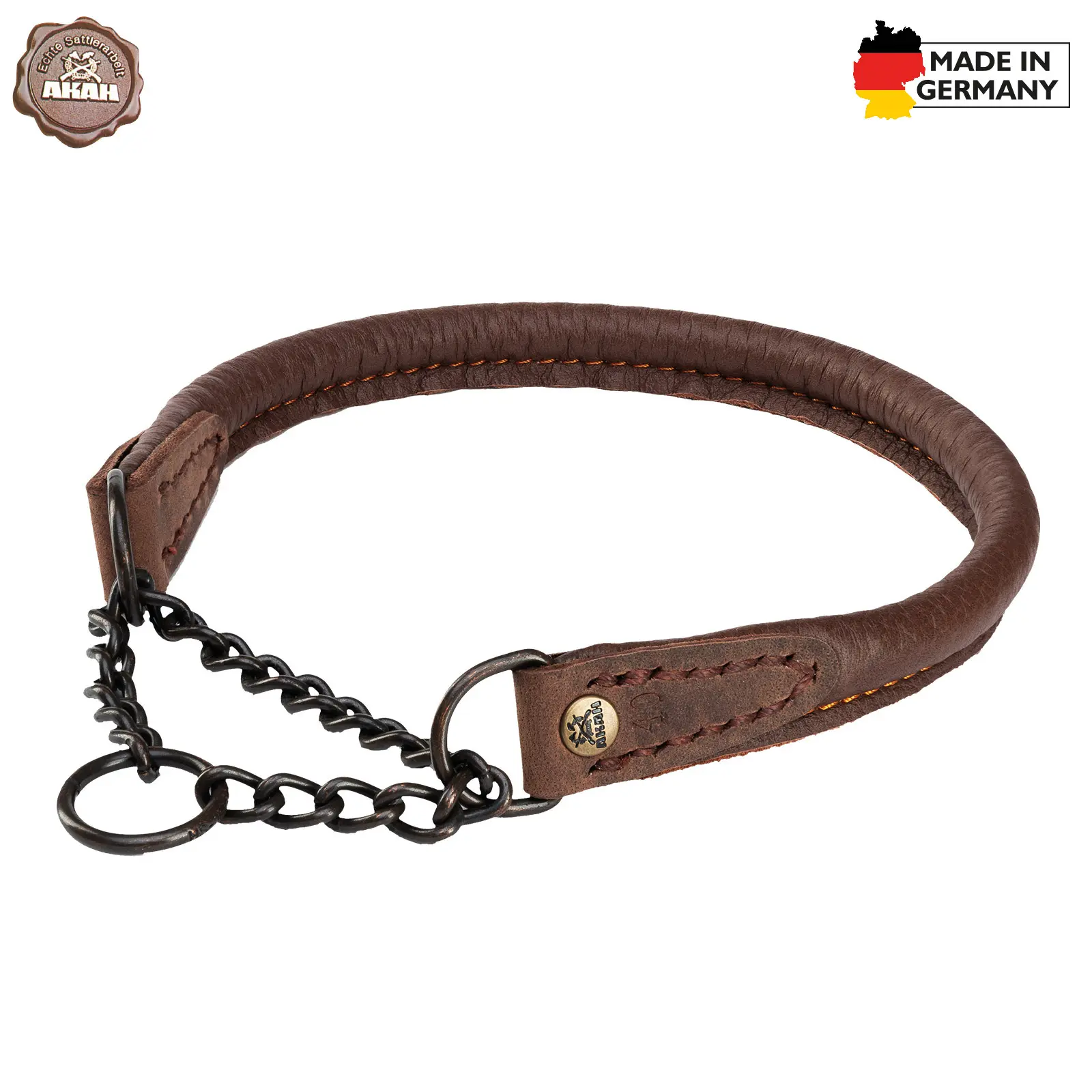 Collier pour chien en cuir d'élan Akah