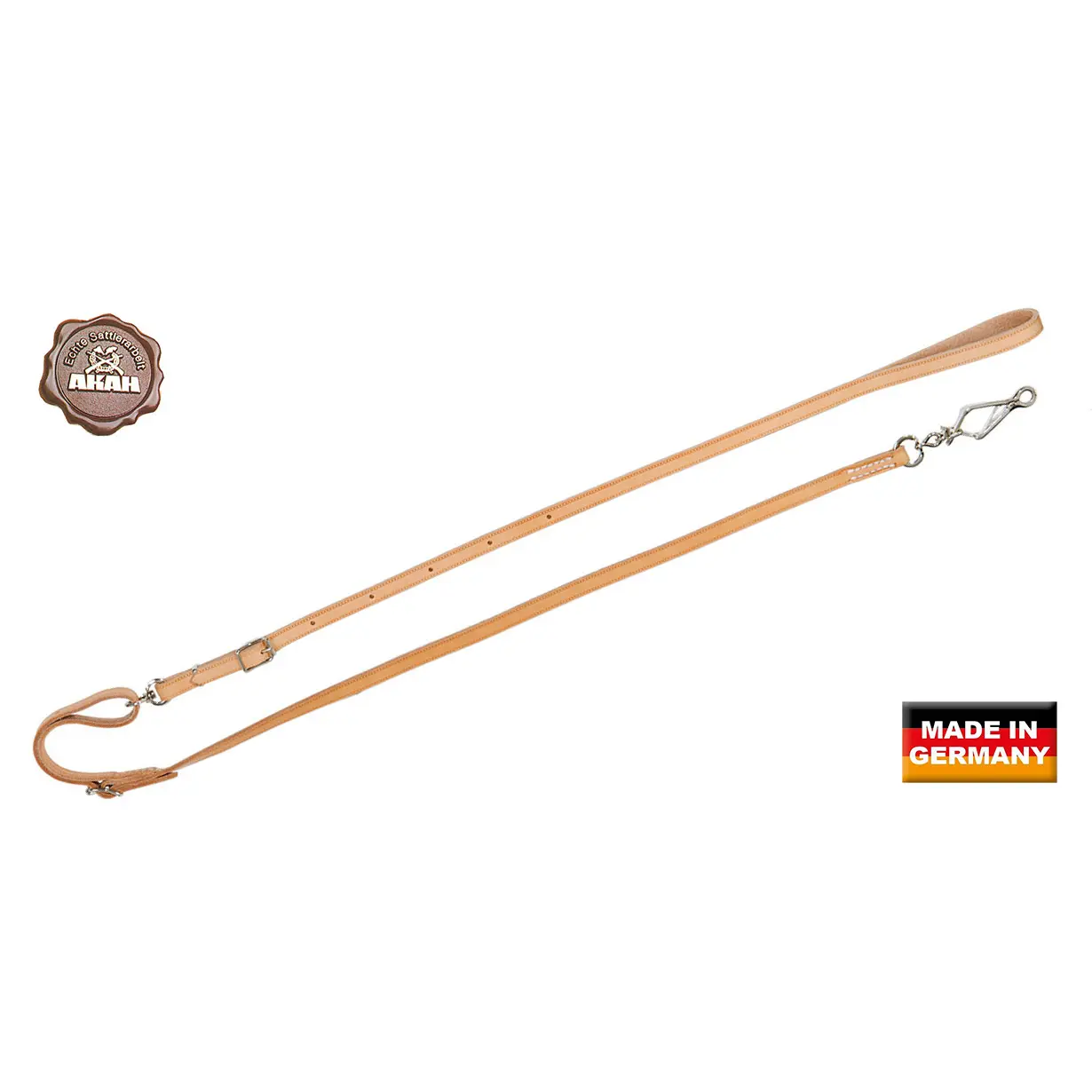 Laisse pour chien en cuir de mollèterie Akah Natur 14 mm