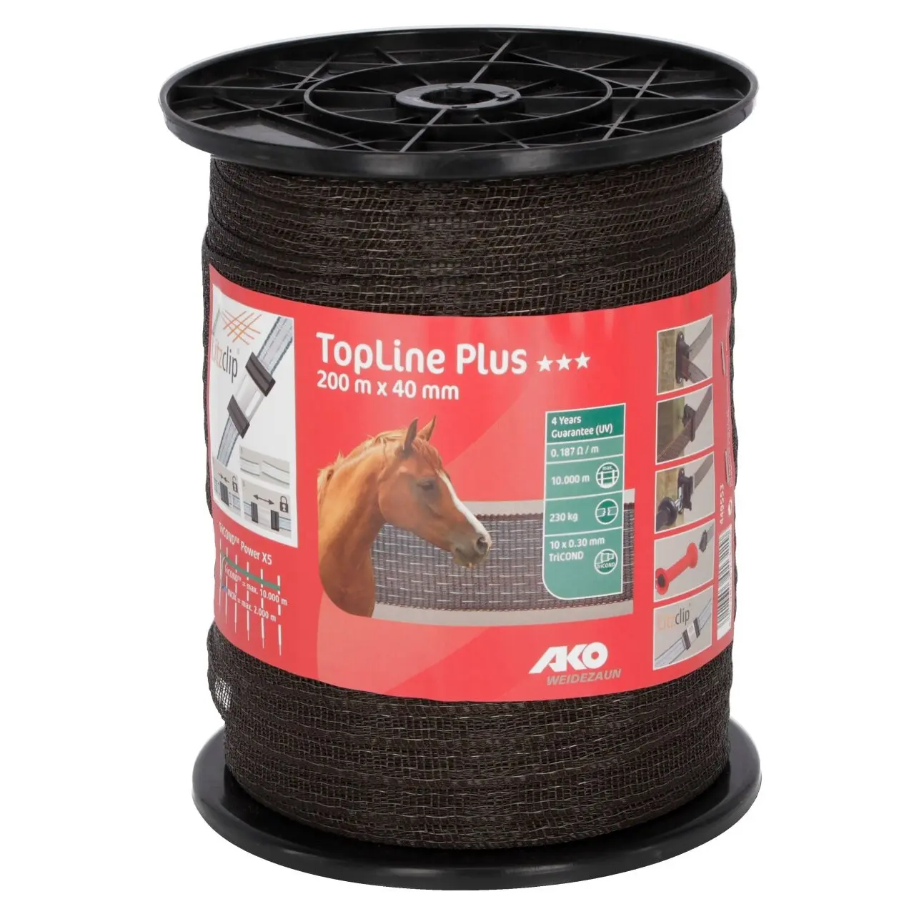 Ako Marron Fence Tape Topline Plus
