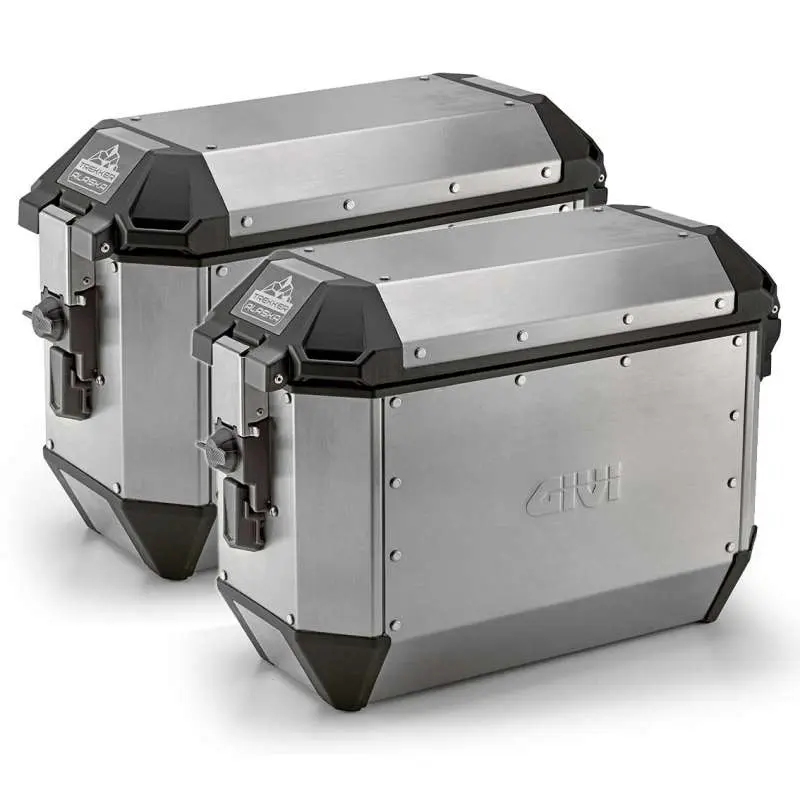 Paar Seitenkoffer Motorrad Givi Trekker Alaska Monokey Aluminium naturel 36L