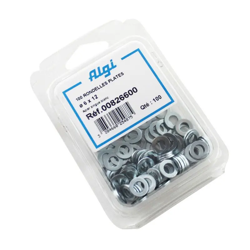 Image of 100 flache Unterlegscheiben aus Stahl Algi