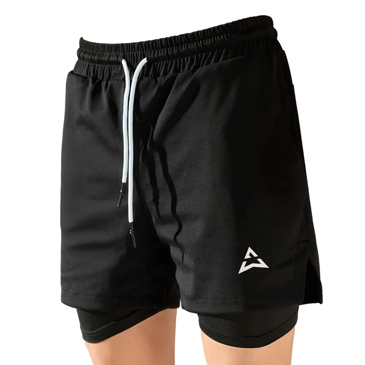 Allwear Men's Noir 2 In 1 Shorts
