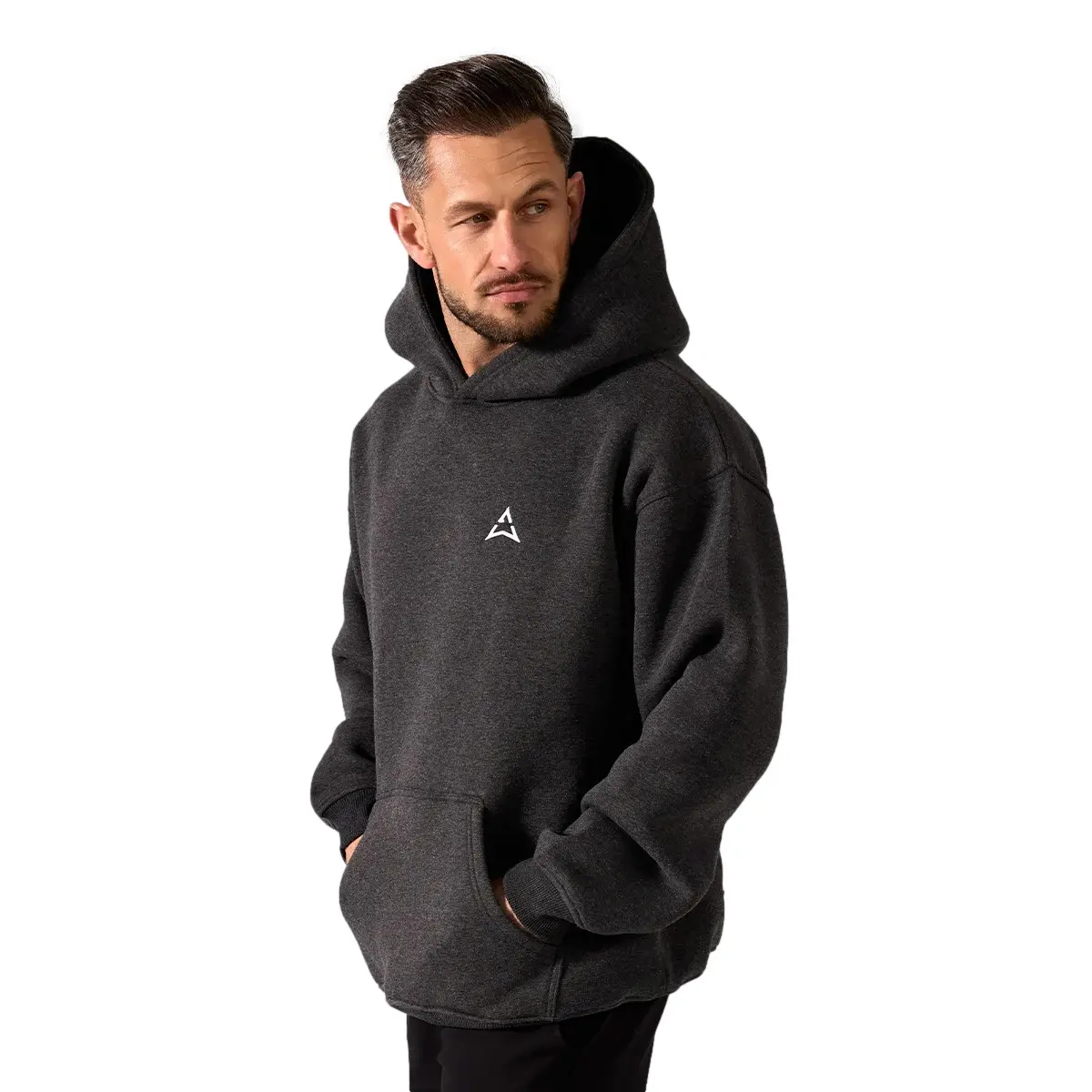 Allwear Men's Gris Hooded Sweatshirt