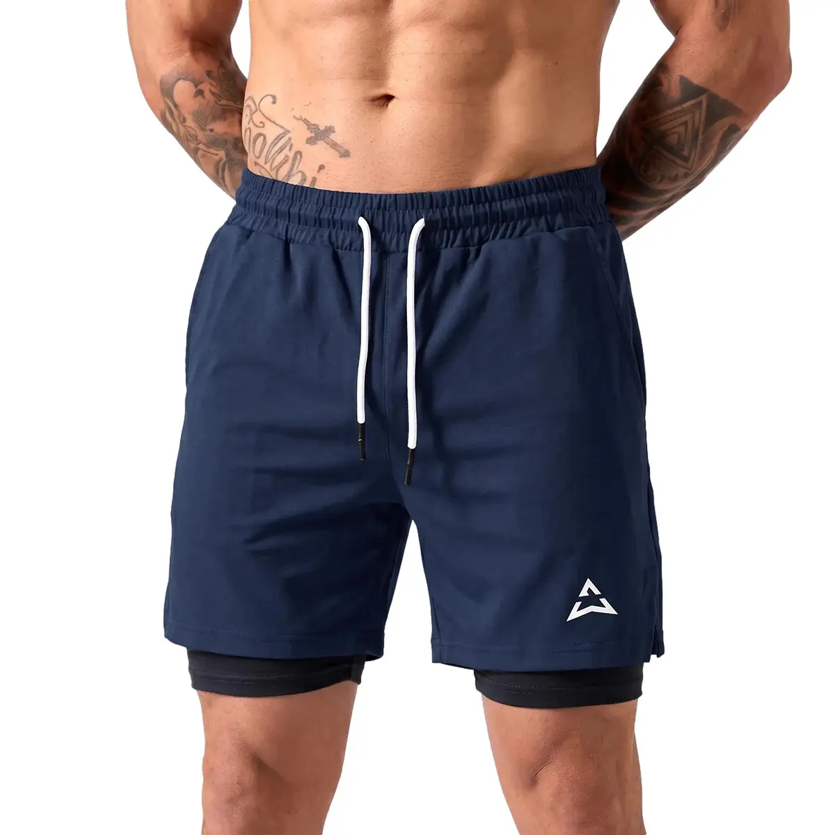 Allwear Men's Bleu 2 In 1 Short Knit