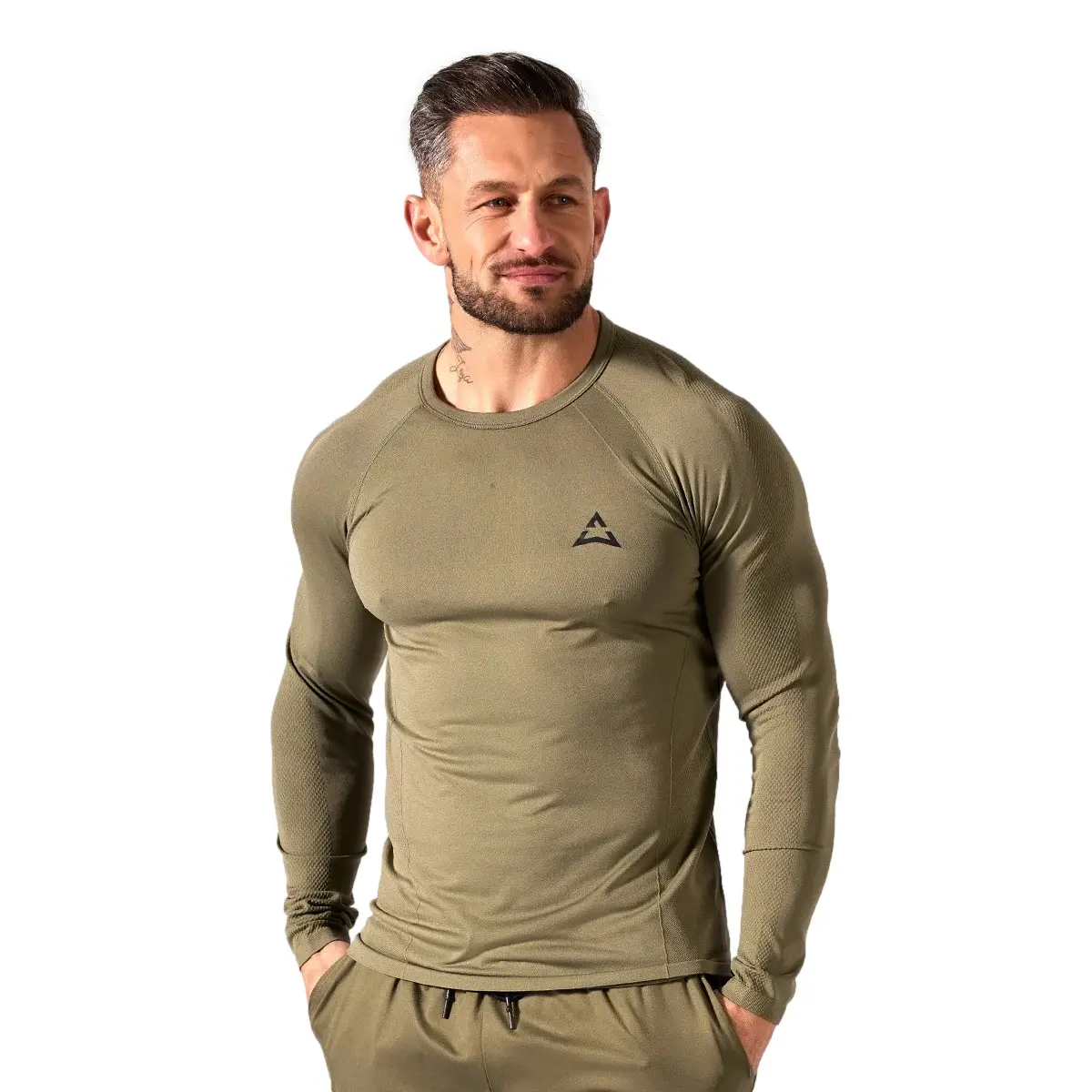 Langarmshirt Basic - Vert - male - Size: L