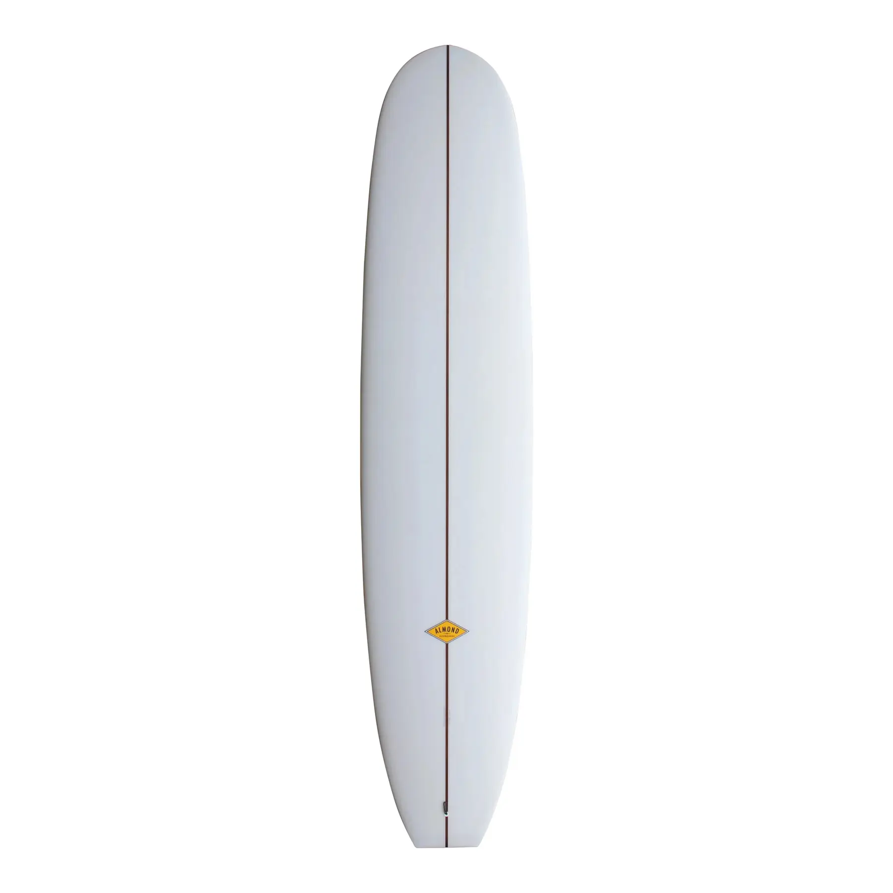 Longboard + Logo Diamant Gold mit matte Oberfläche Almond Walks on Water 9'0