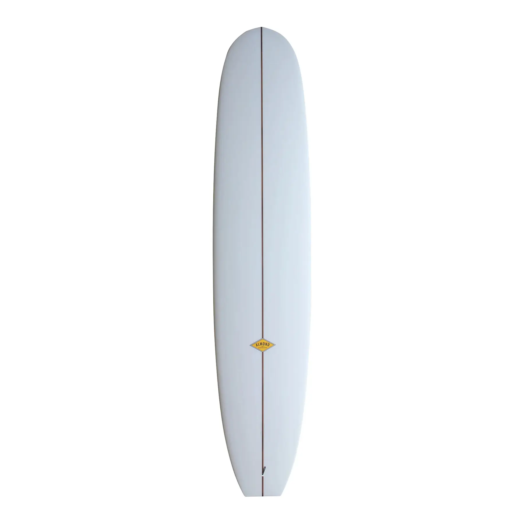Longboard + Logo Diamant Gold mit matte Oberfläche Almond Walks on Water 9'2
