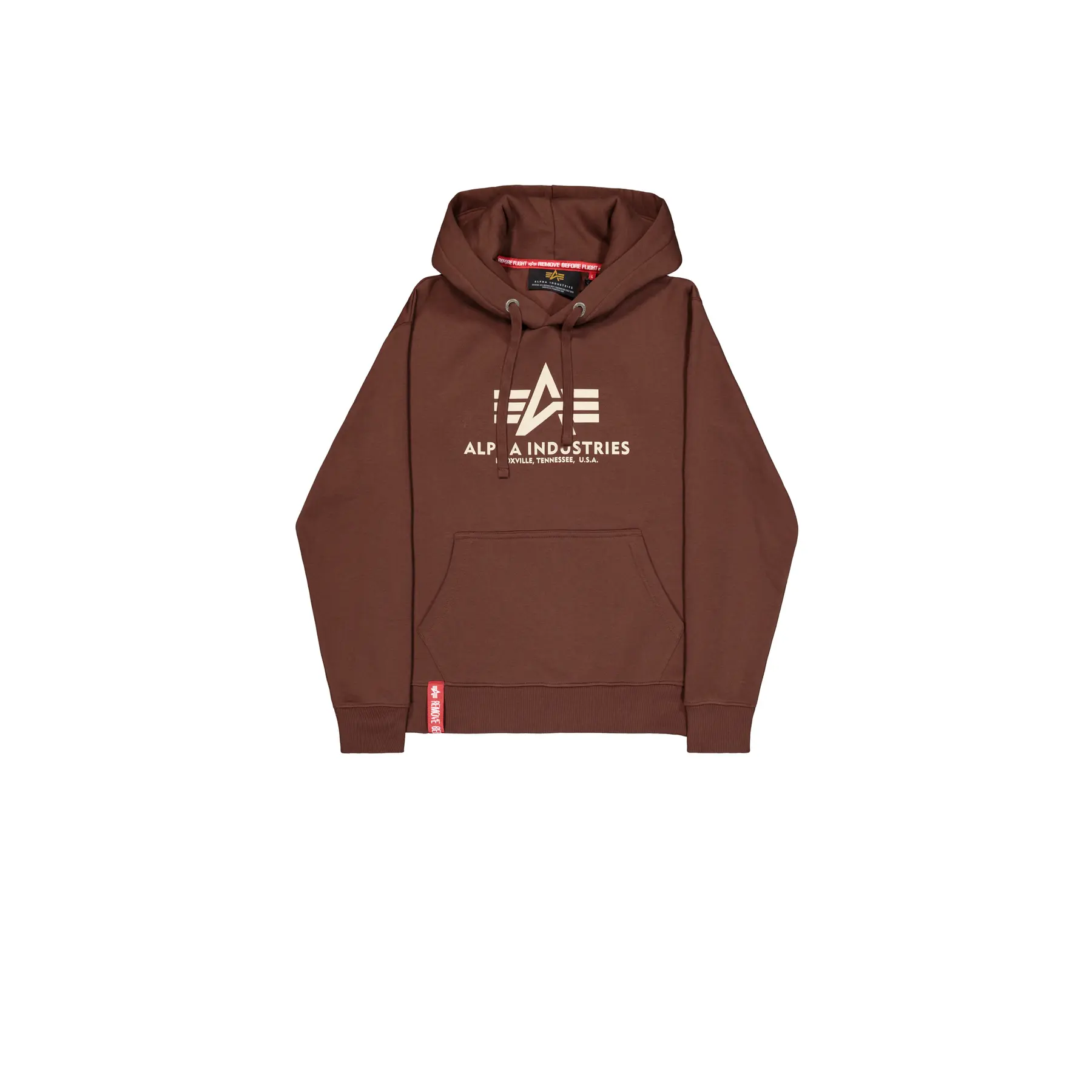 Alpha Industries Marron Hooded Sweatshirt Basic Big Logo