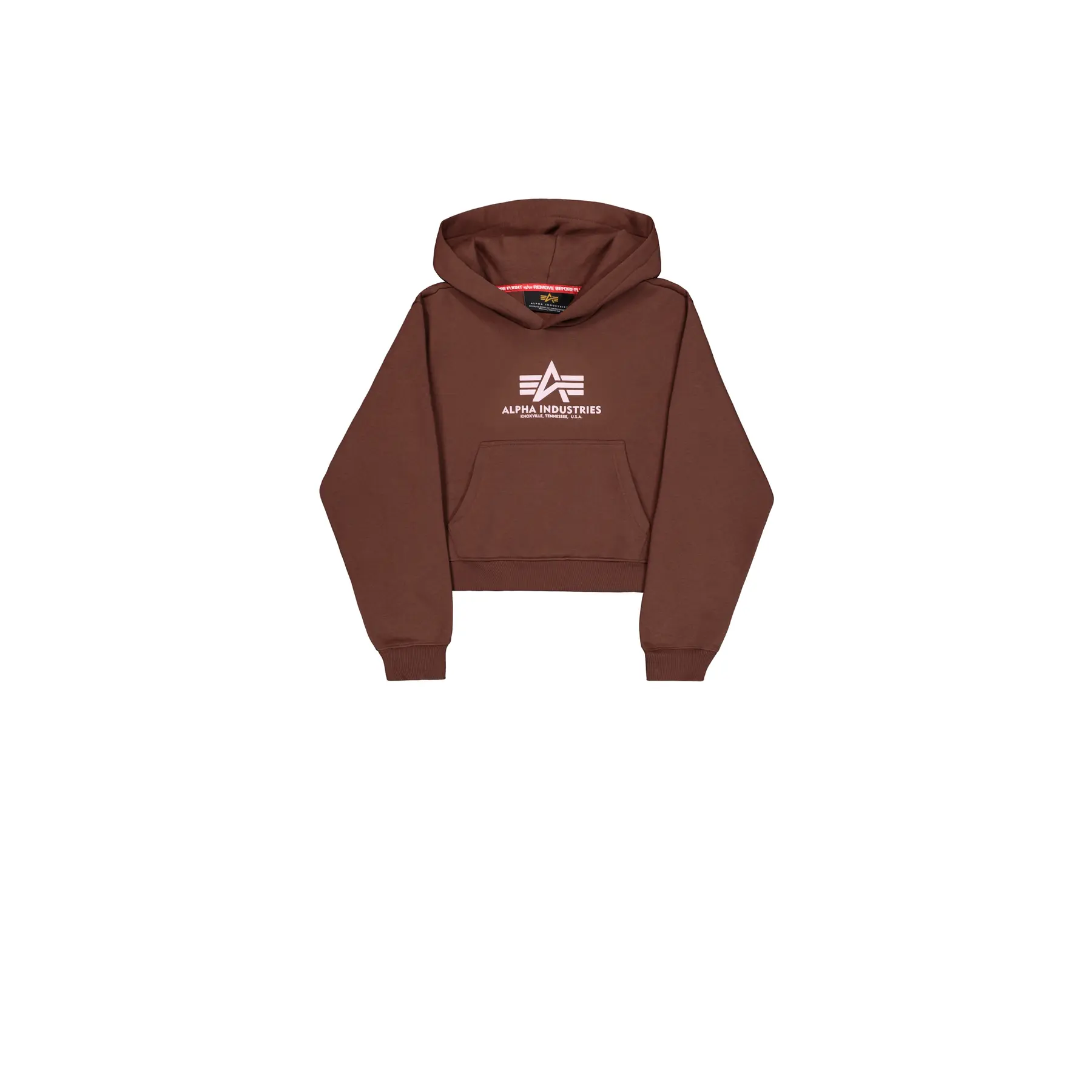 Alpha Industries Women's Marron Hooded Sweatshirt Basic Big Logo