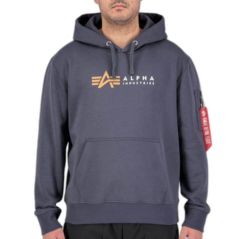Felpa a girocollo Alpha Industries con cappuccio Label