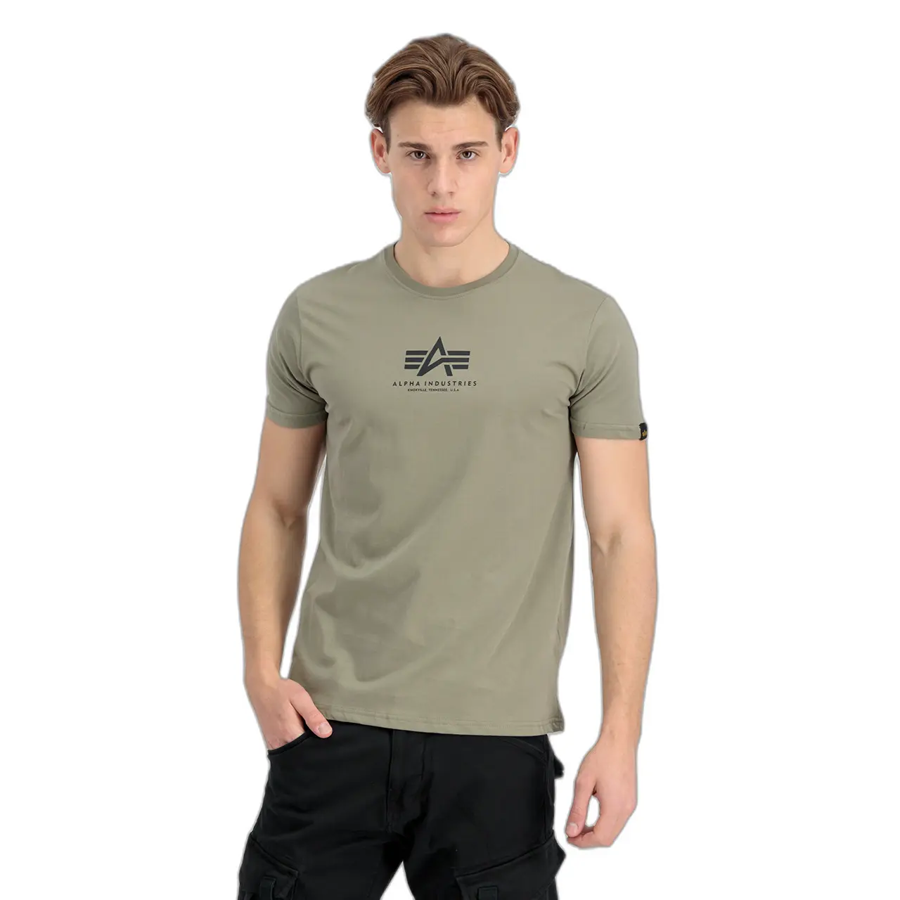 4059146497768 - Alpha Industries Basic T ML T-Shirt oliv in M