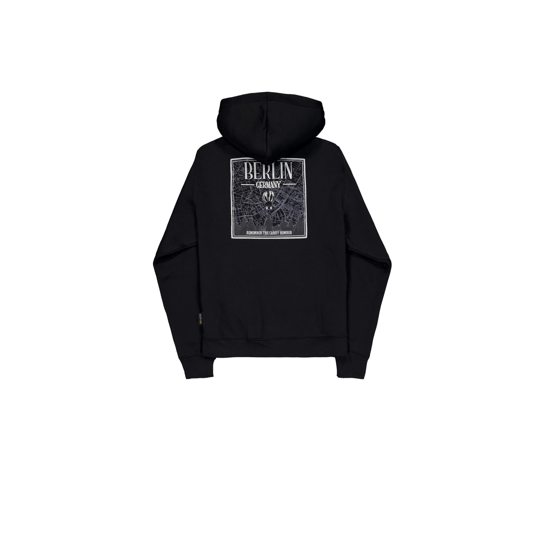 4059146777273 - Kapuzensweatshirt mit Print auf der Rückseite Alpha Industries Berlin Candy Bomber
