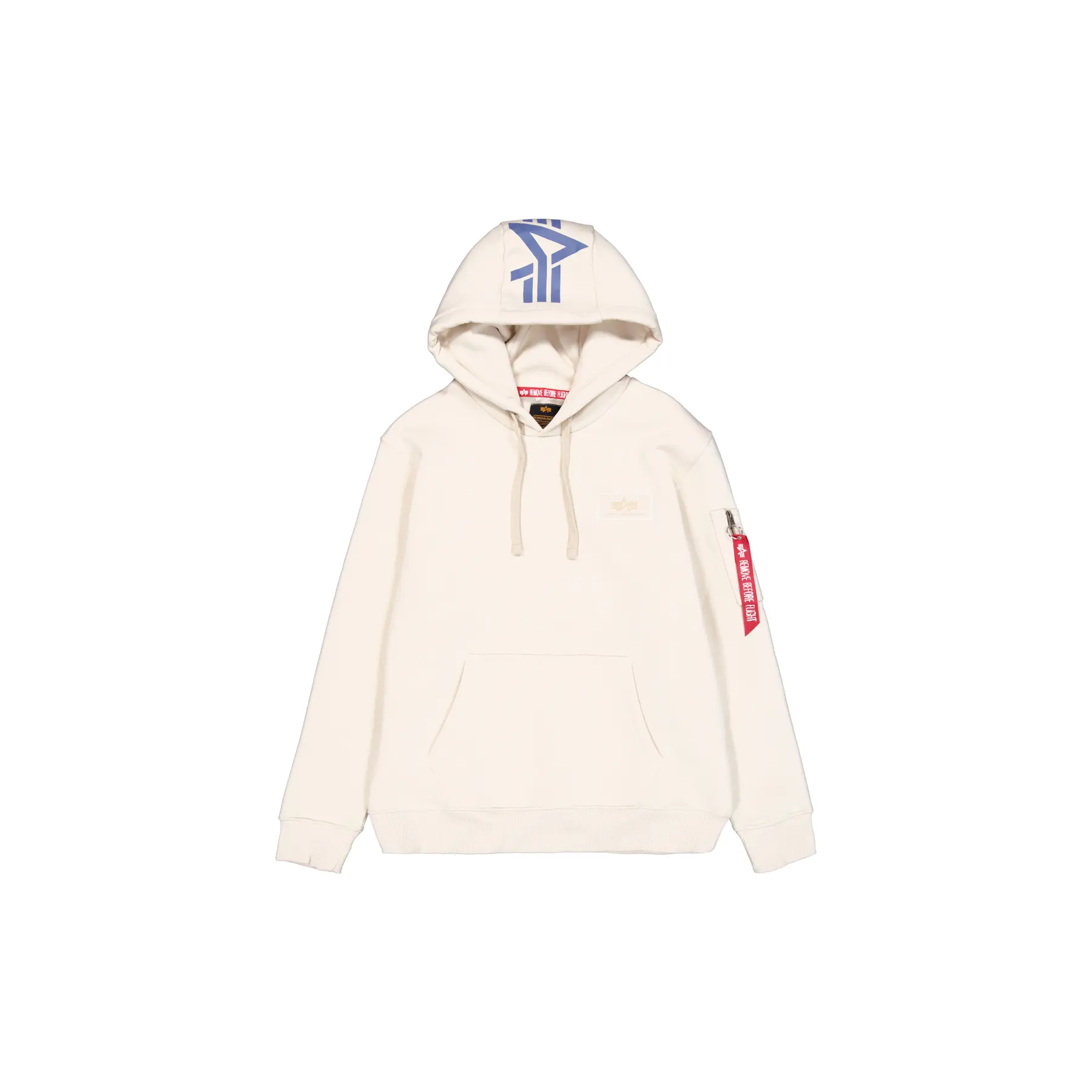 Felpa con cappuccio stampata dietro Alpha Industries