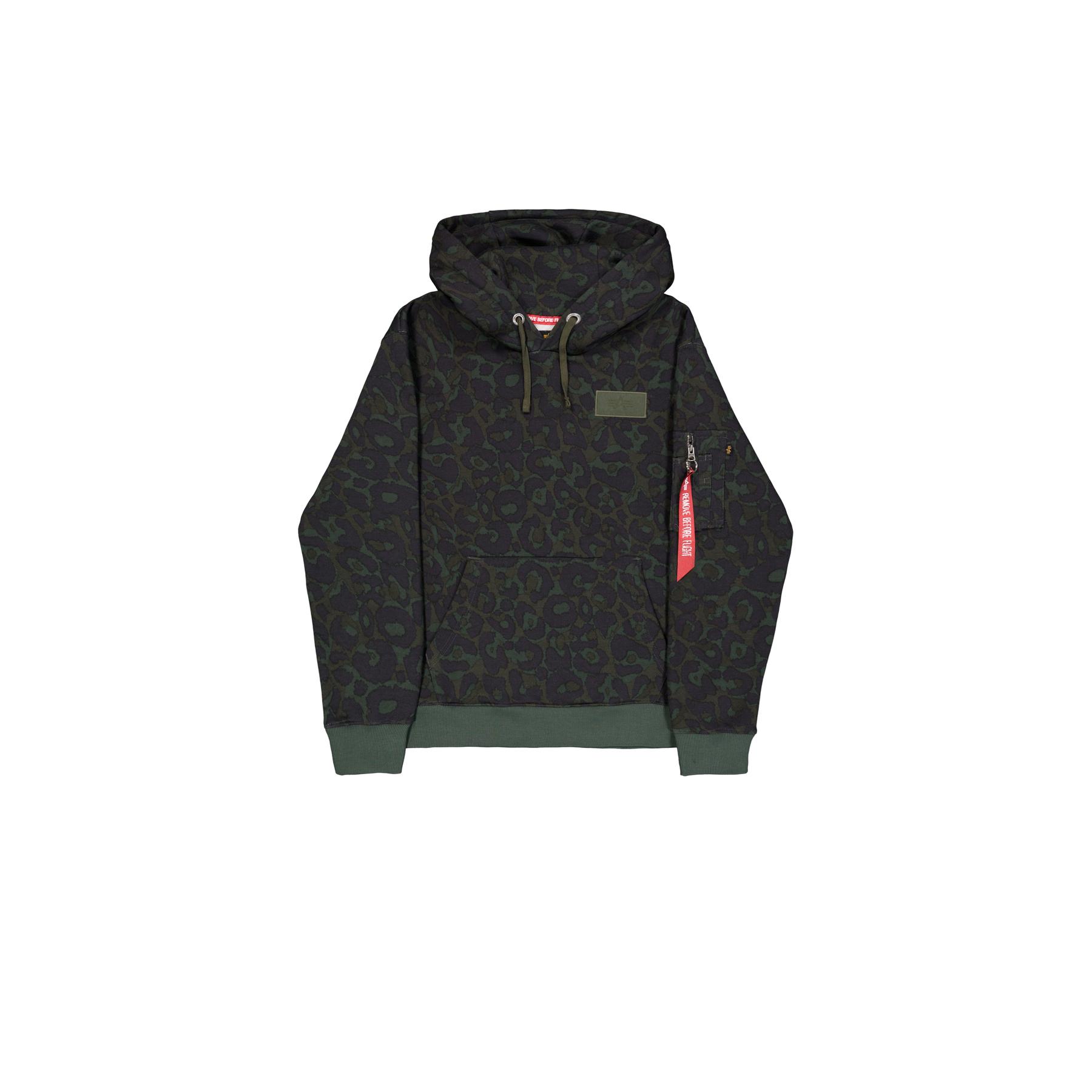 Felpa con cappuccio stampata dietro Alpha Industries Camo