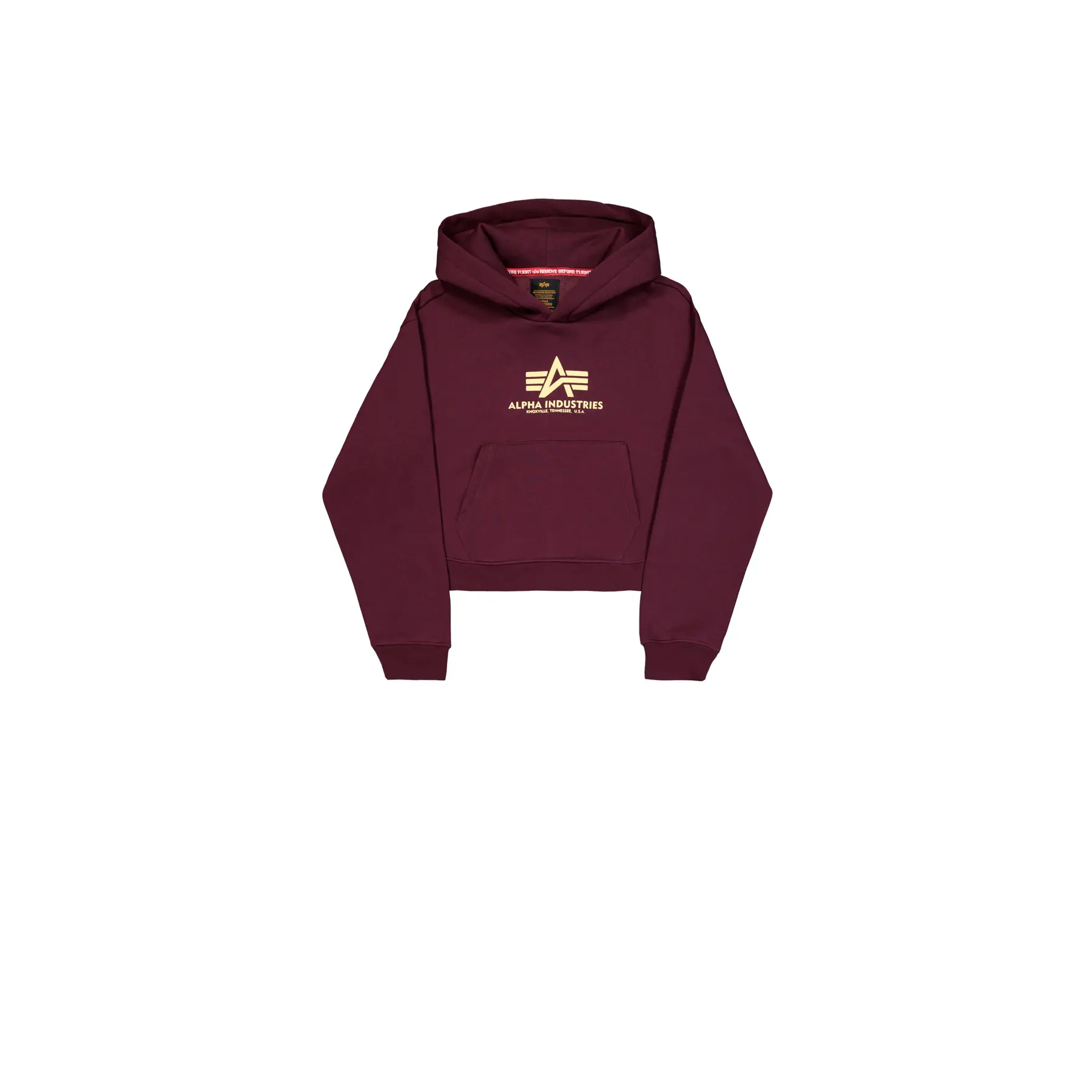 Damen Puffärmel Kapuzenpullover mit Print Alpha Industries Basic