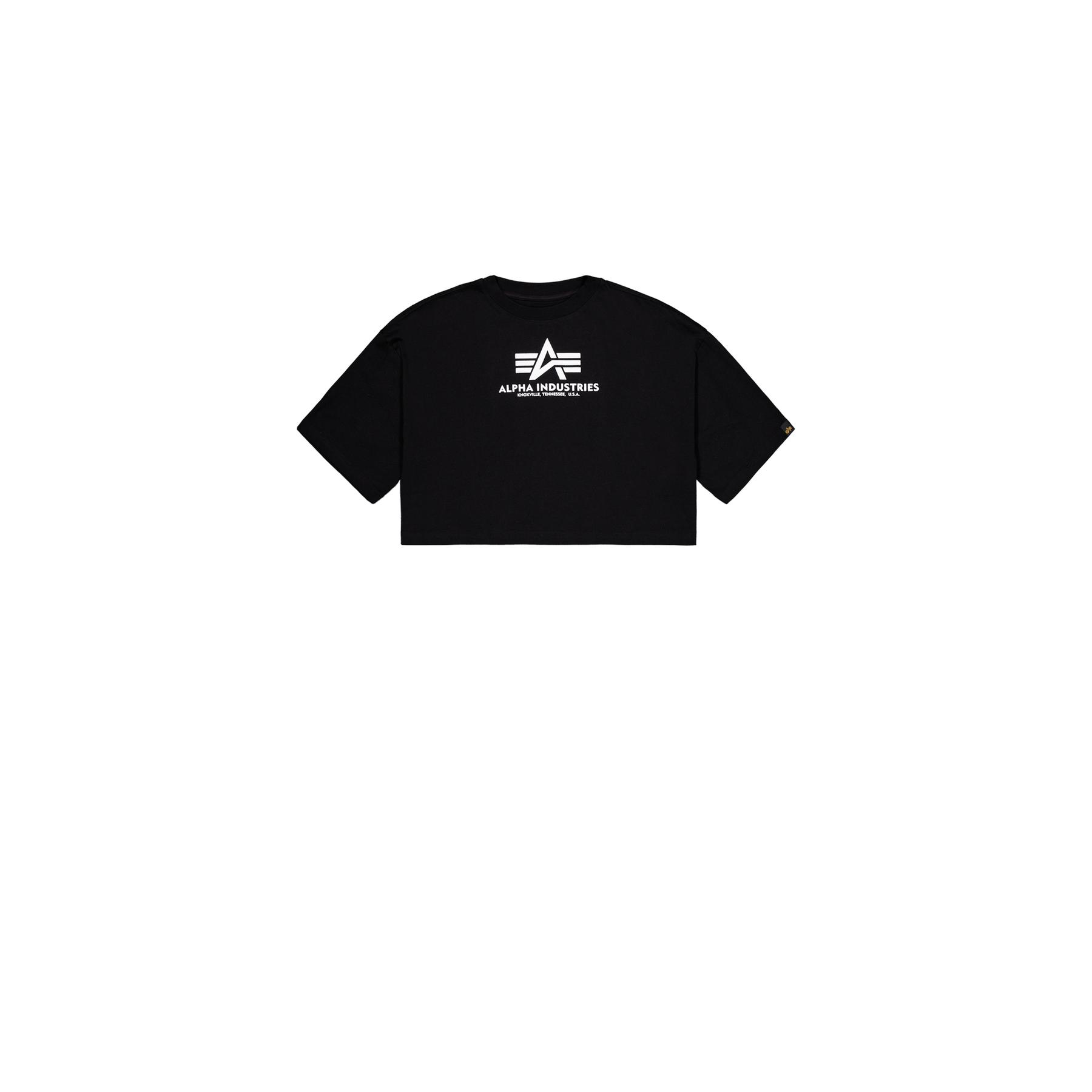 4059146896301 - Damen Puffärmel Crop-Top T-Shirt mit Print Alpha Industries Basic