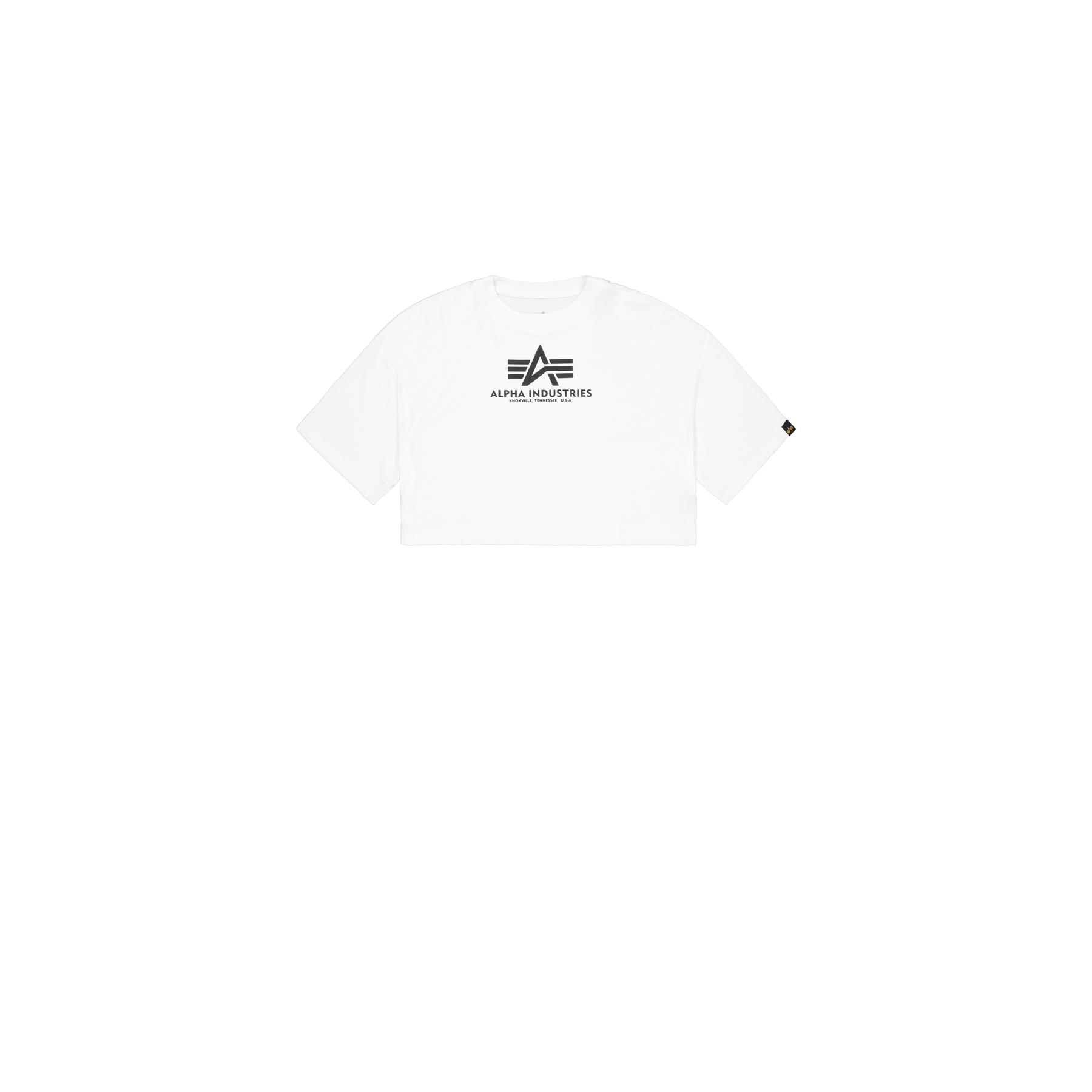 4059146896332 - Damen Puffärmel Crop-Top T-Shirt mit Print Alpha Industries Basic