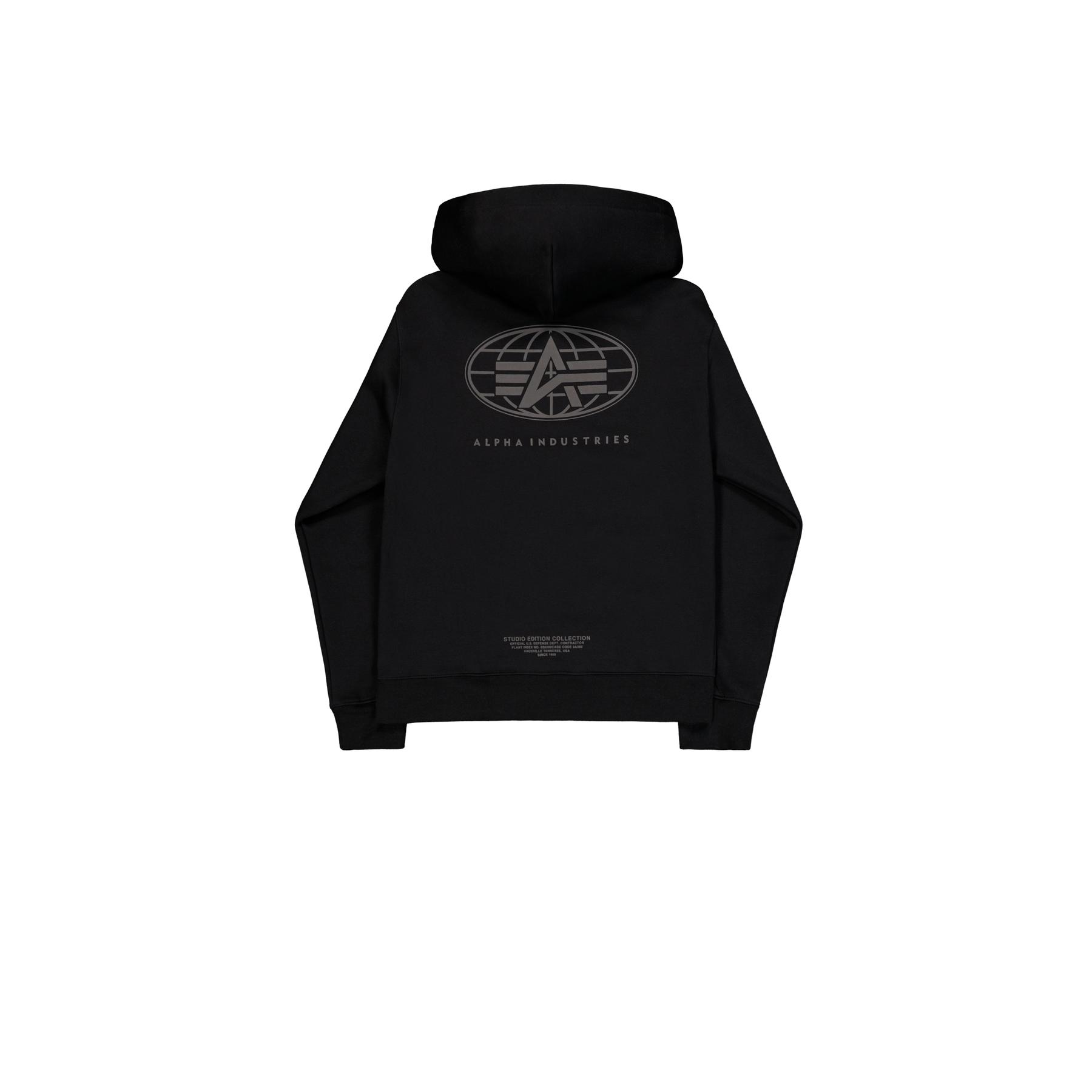 4059146959037 - Kapuzensweatshirt mit Druck auf dem Rücken Alpha Industries World Logo
