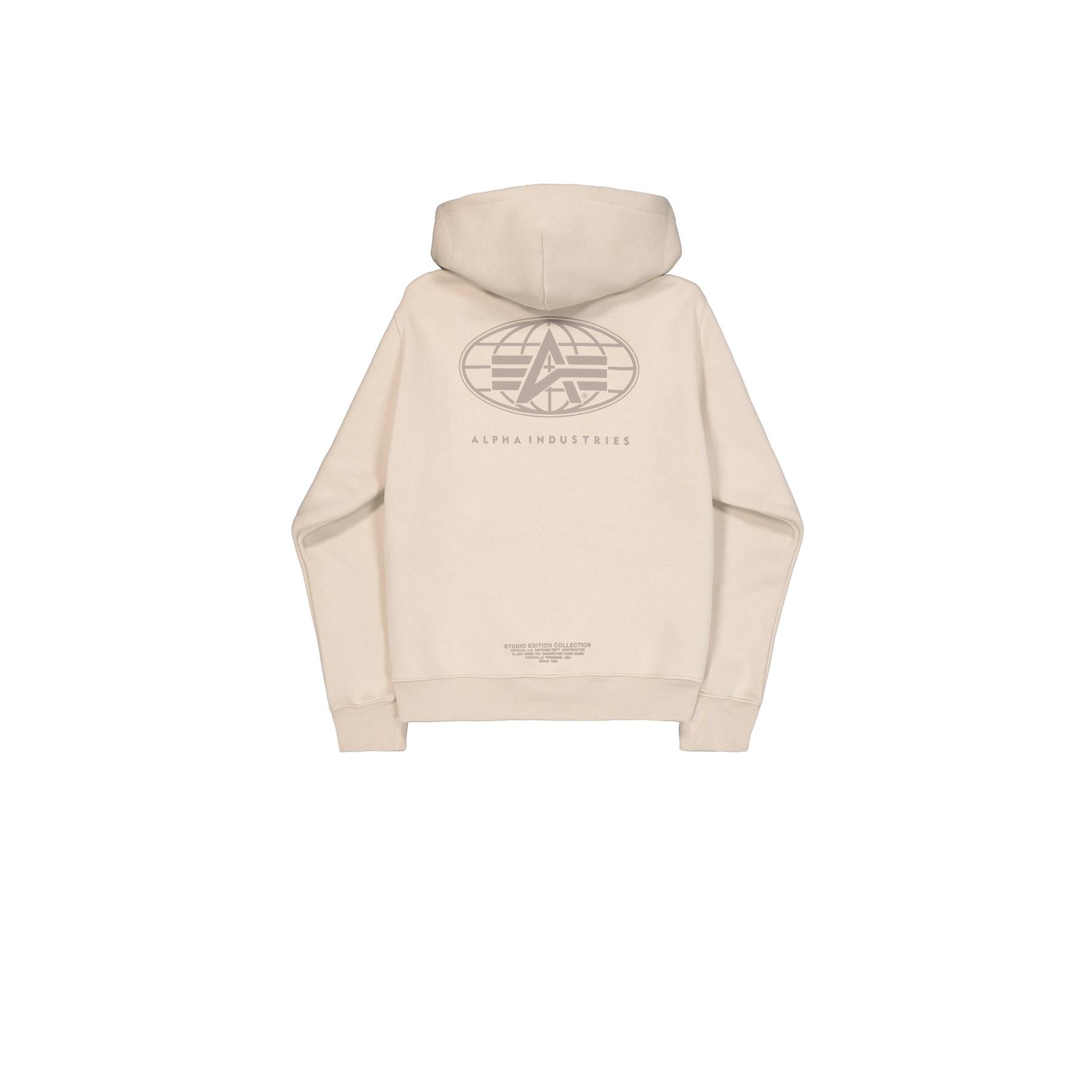 4059146899579 - Kapuzensweatshirt mit Print auf der Rückseite Alpha Industries World Logo